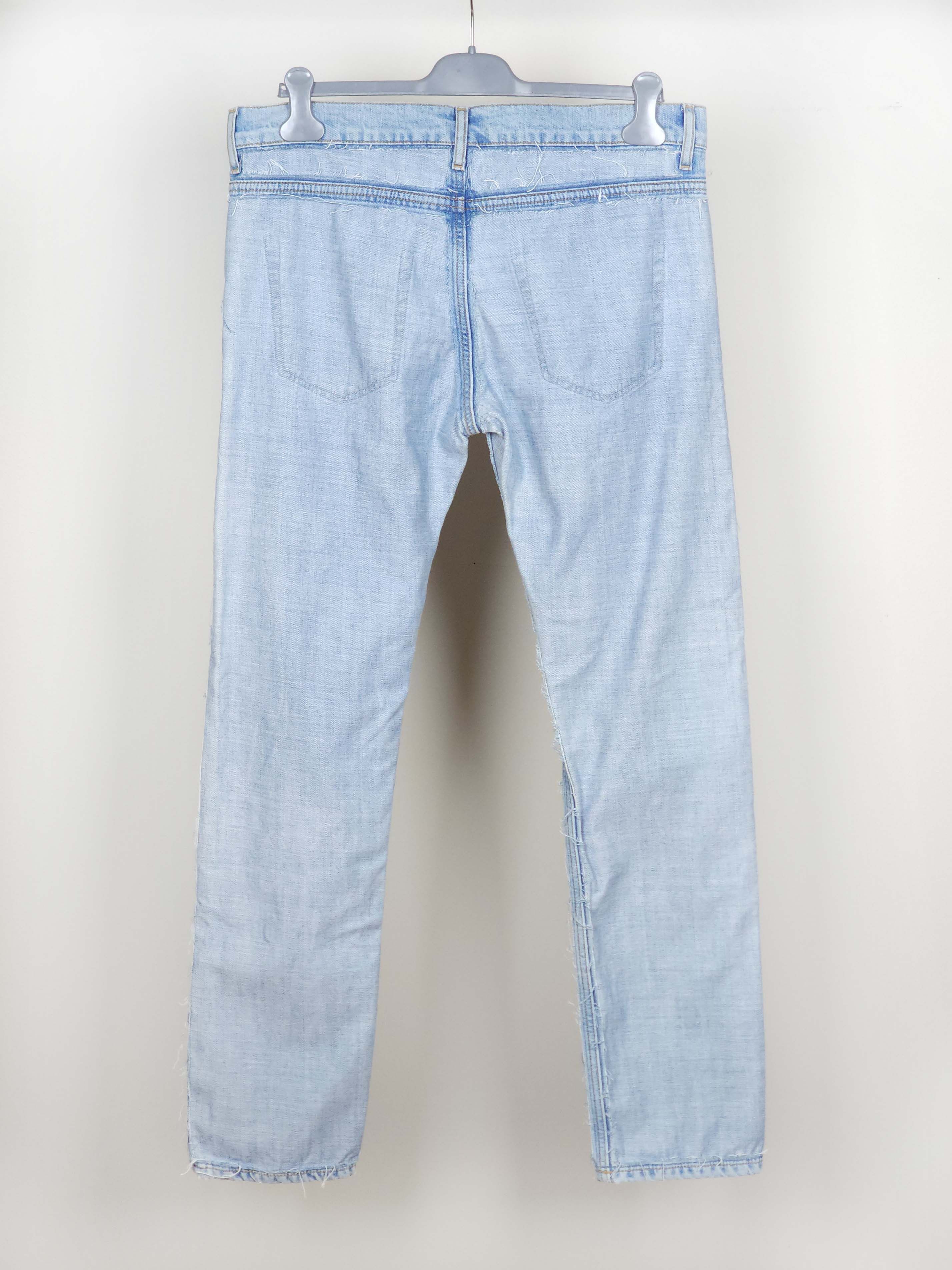 Maison Margiela S/S 2005 Re-Edition Inside Out Reverse Blue Jeans Pants Size US 34 / EU 50 - 2 Thumbnail