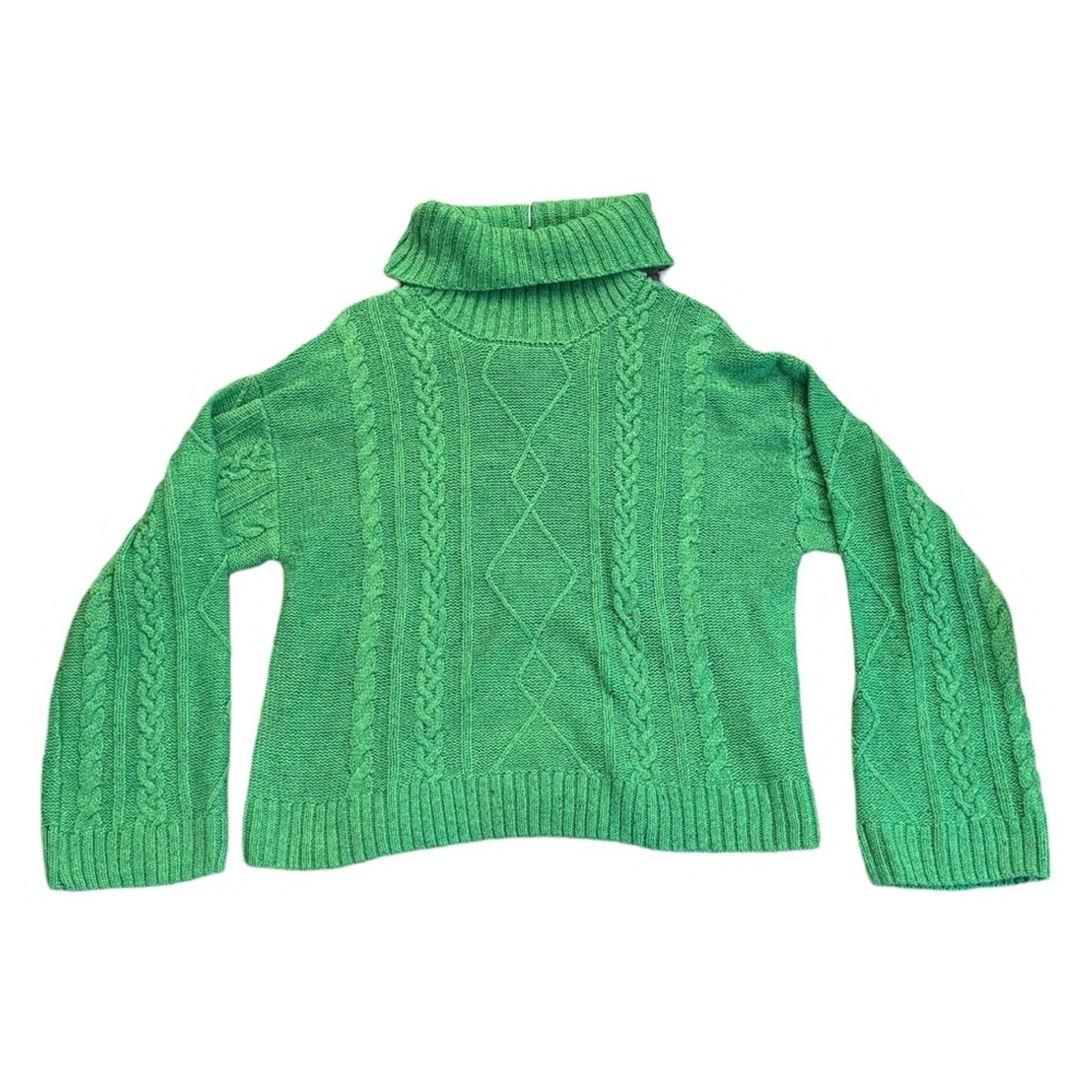 Sanctuary Sanctuary Mod Cable Sweater - Electric Green Size L Size L / US 10 / IT 46 - 5 Thumbnail