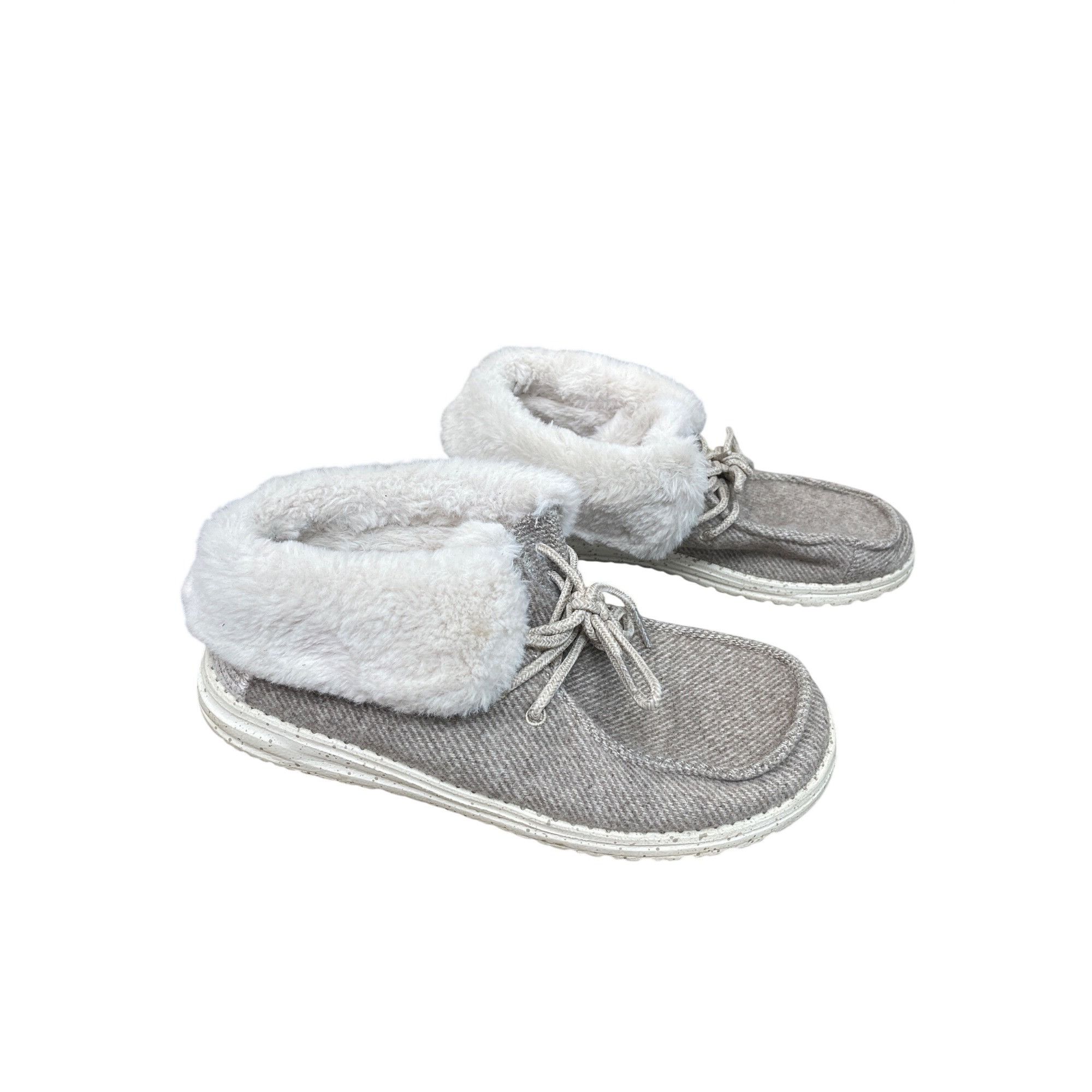 Other Hey Dude Britt womans gray beige faux fur lined bootie sz 8/ Size US 8 / IT 38 - 3 Thumbnail