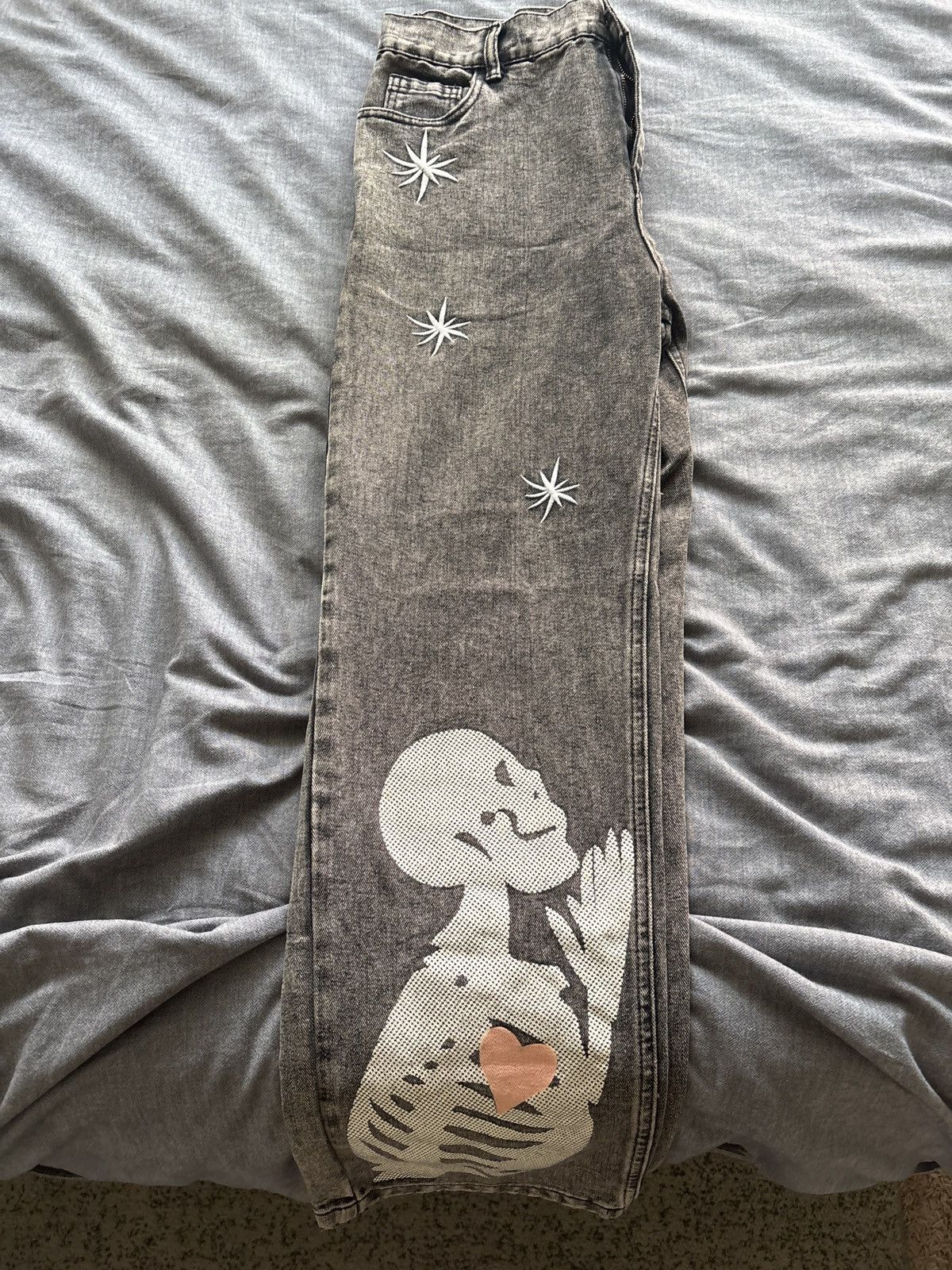 Other Editorial Department Skull Washed Jeans Size US 32 / EU 48 - 2 Thumbnail