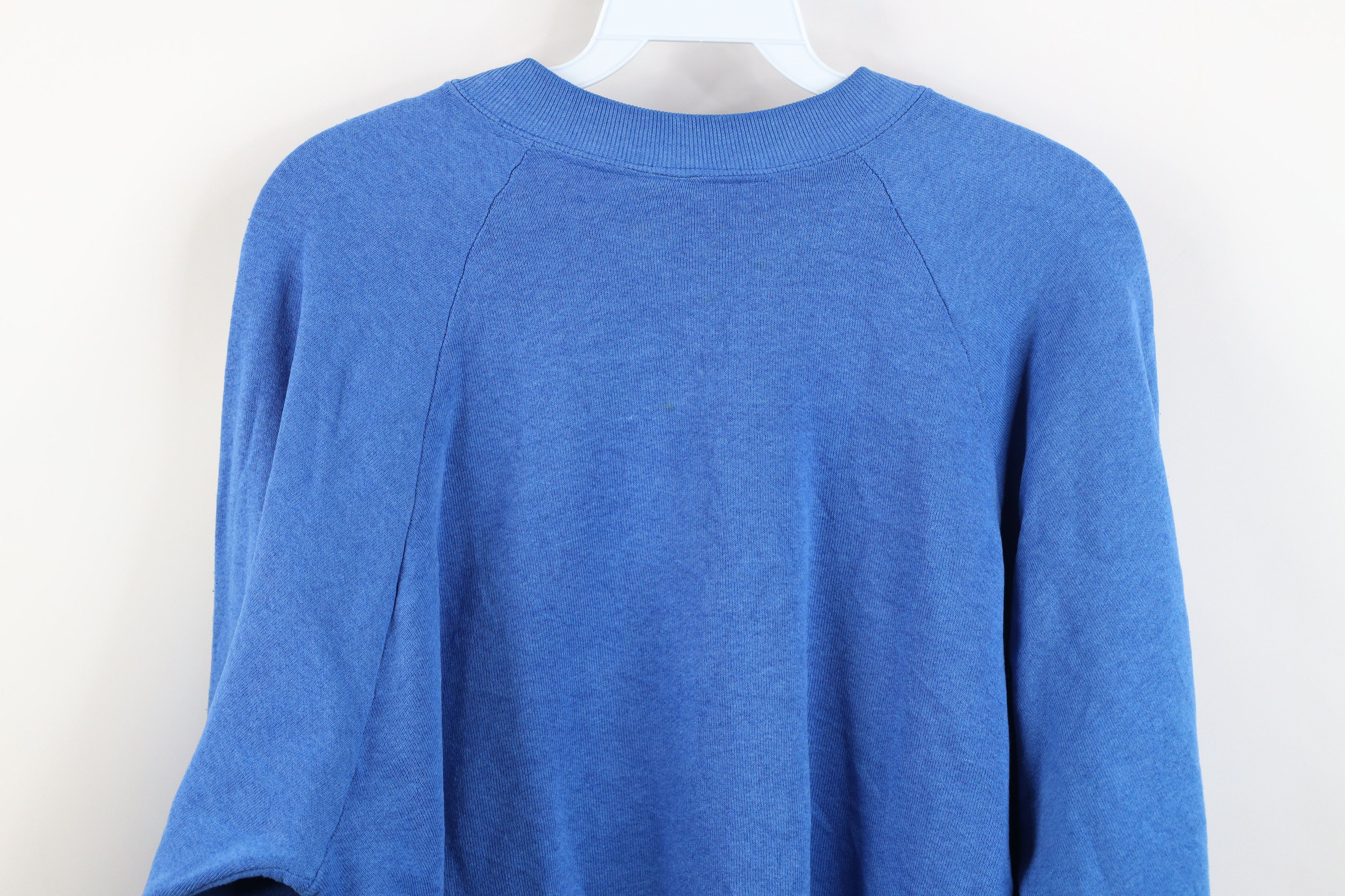 Vintage Vintage 90s Streetwear Blank Crewneck Sweatshirt Blue USA Size L / US 10 / IT 46 - 12 Thumbnail