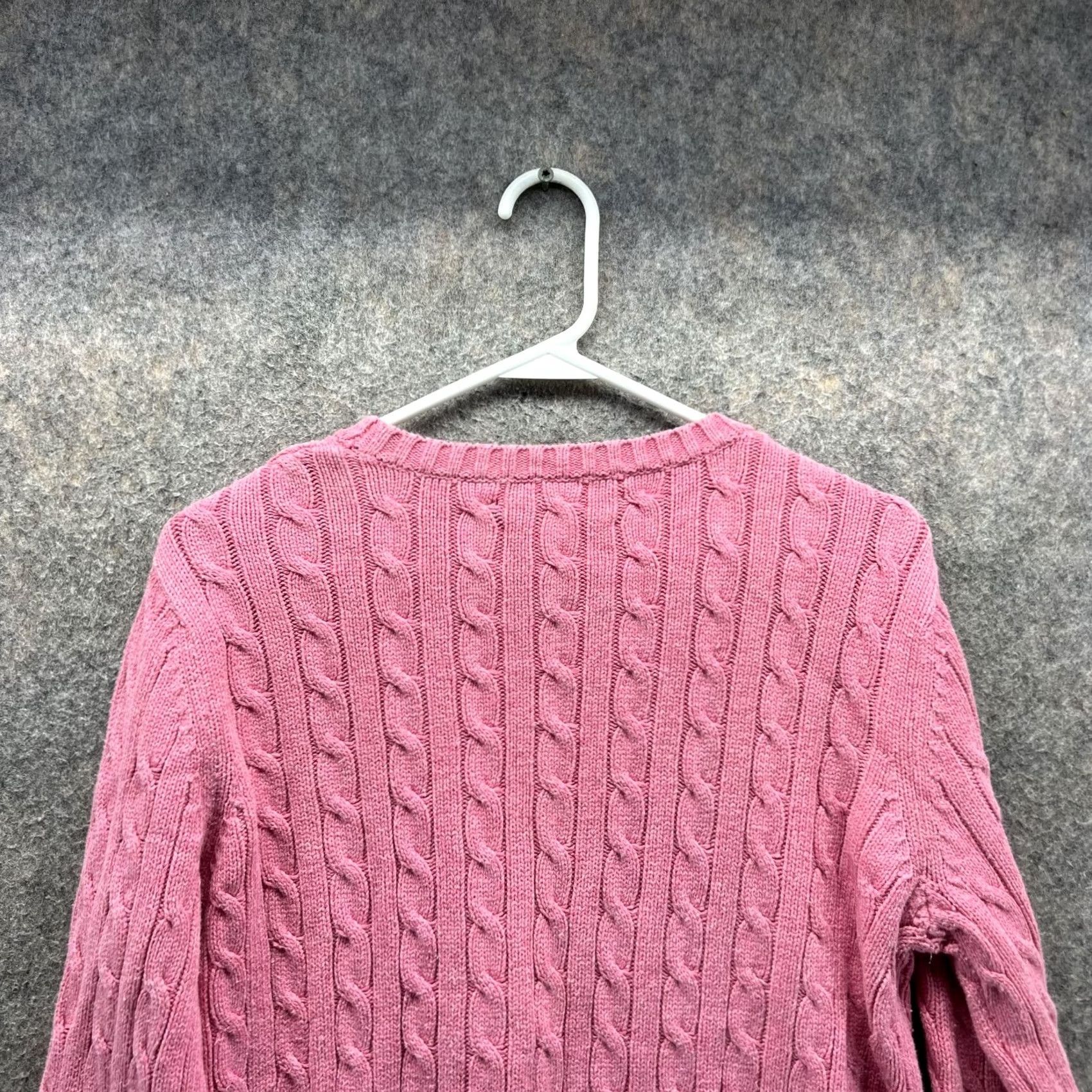 Tommy Hilfiger Tommy Hilfiger Sweater Women Medium Pink Crewneck Cable Knit Pullover Knitted Knit All Seasons Size M / US 6-8 / IT 42-44 - 3 Thumbnail