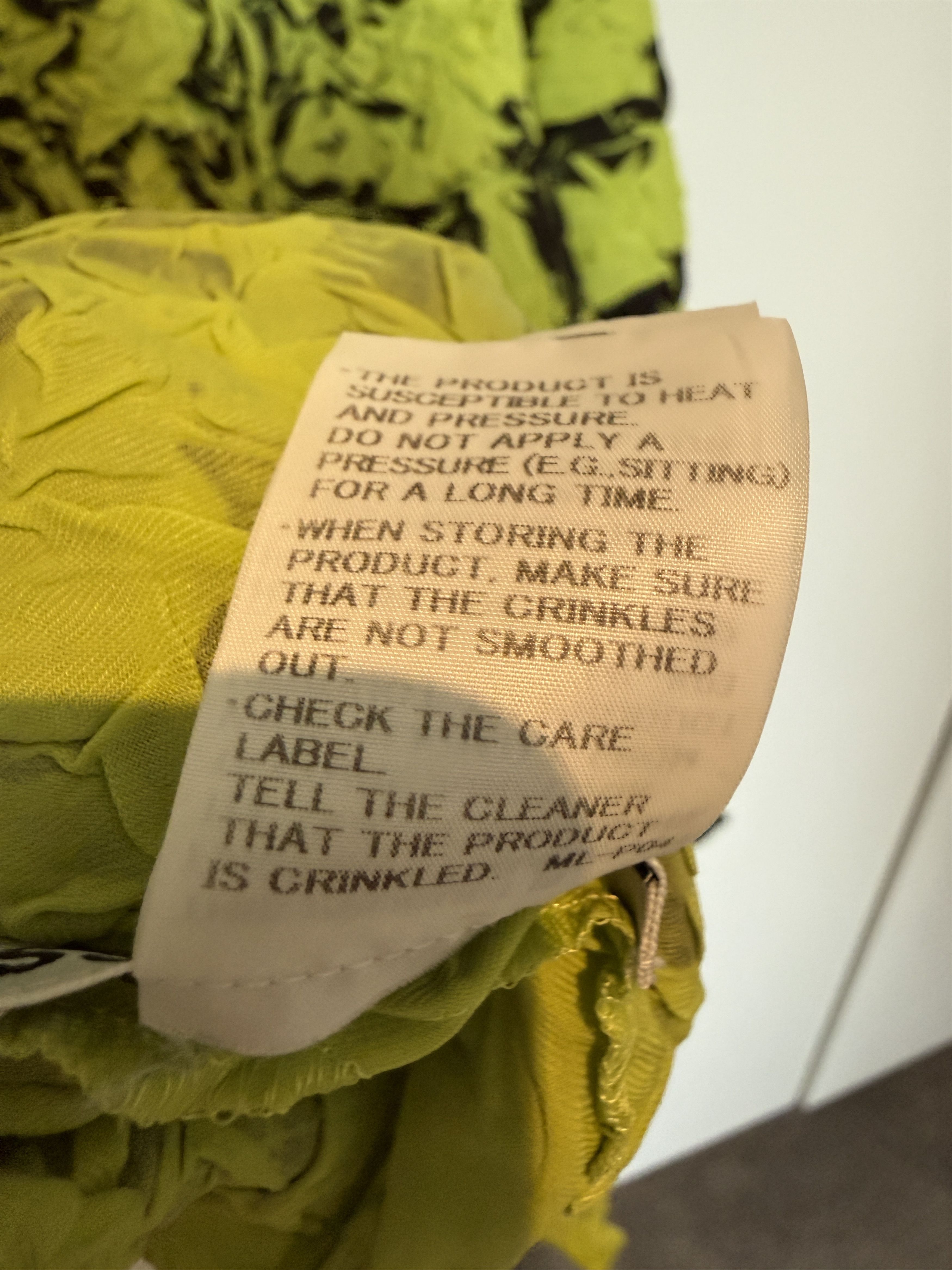 Issey Miyake Issey Miyake Archival Acid Green Crinkled Leaf Print Size S / US 4 / IT 40 - 5 Thumbnail