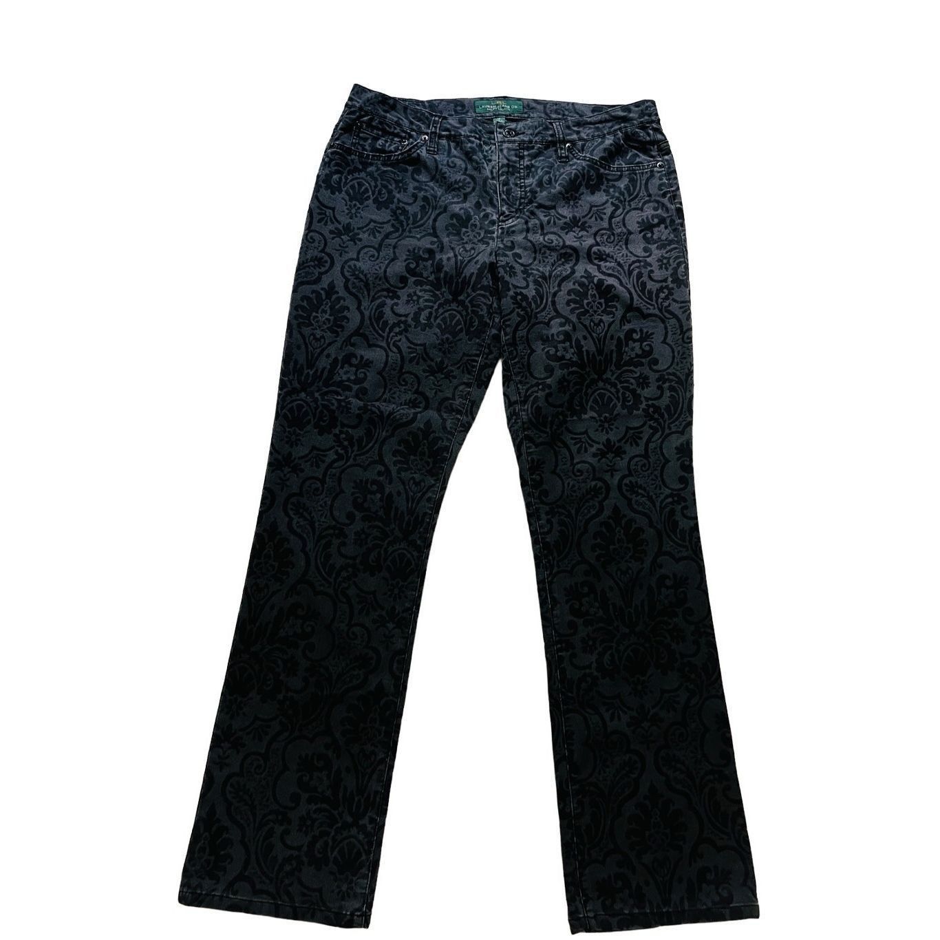 Lauren Ralph Lauren LRL Lauren Ralph Lauren Black Velvet Modern Straight Pant Wo Size 34" / US 12 / IT 48 - 7 Thumbnail