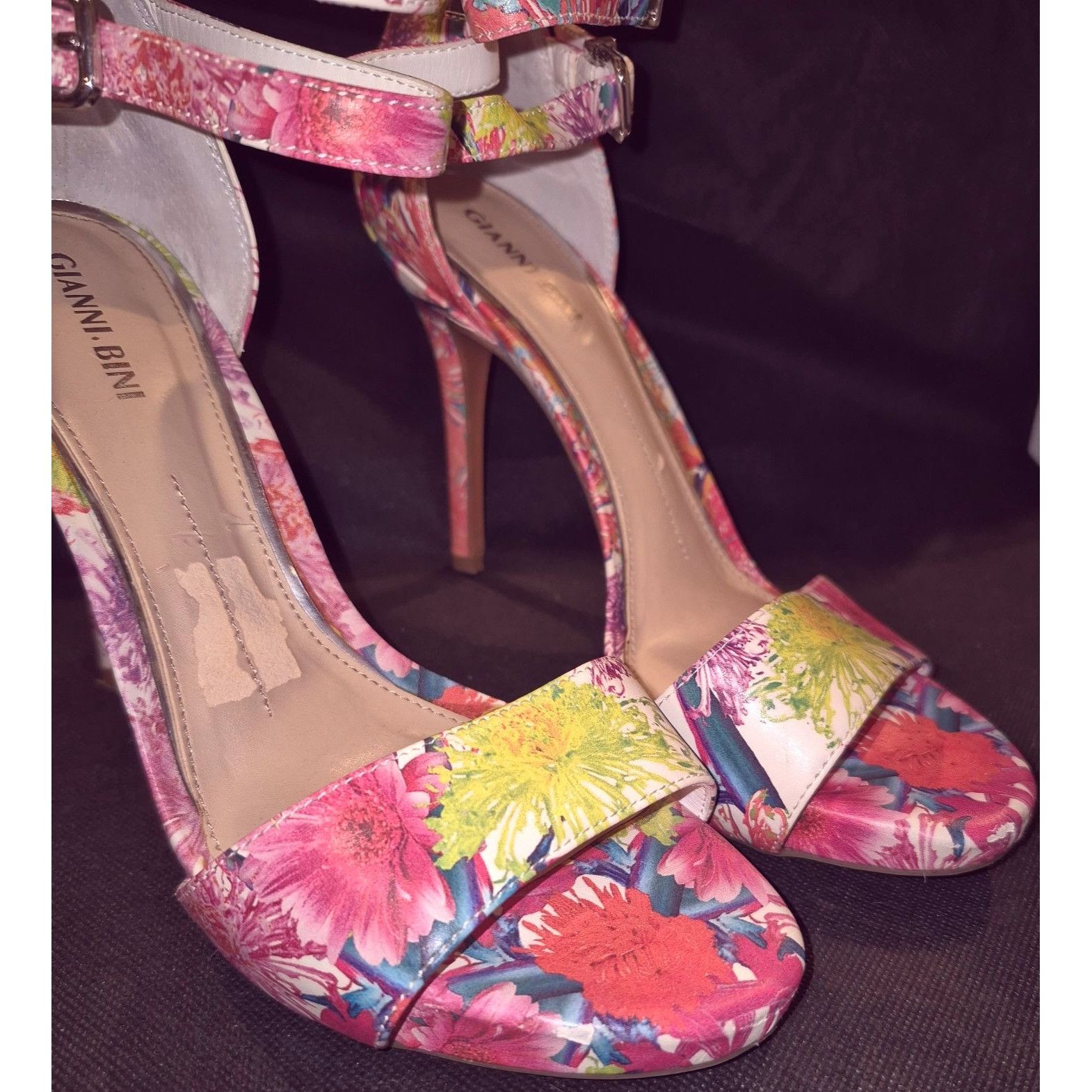 Other Gianni Bini Womens Floral High Heel Sandals 8.5 Ankle Straps Size US 8.5 / IT 38.5 - 3 Thumbnail