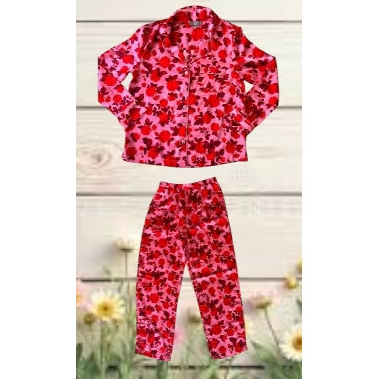 Loft Loft Sleep Pajama Set XS Extra Small Pink Red Floral Relax Size XS / US 0-2 / IT 36-38 - 6 Thumbnail