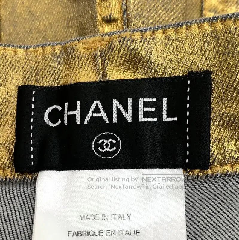Chanel Chanel Gold Cotton Women's Shorts . Size 22" - 6 Thumbnail