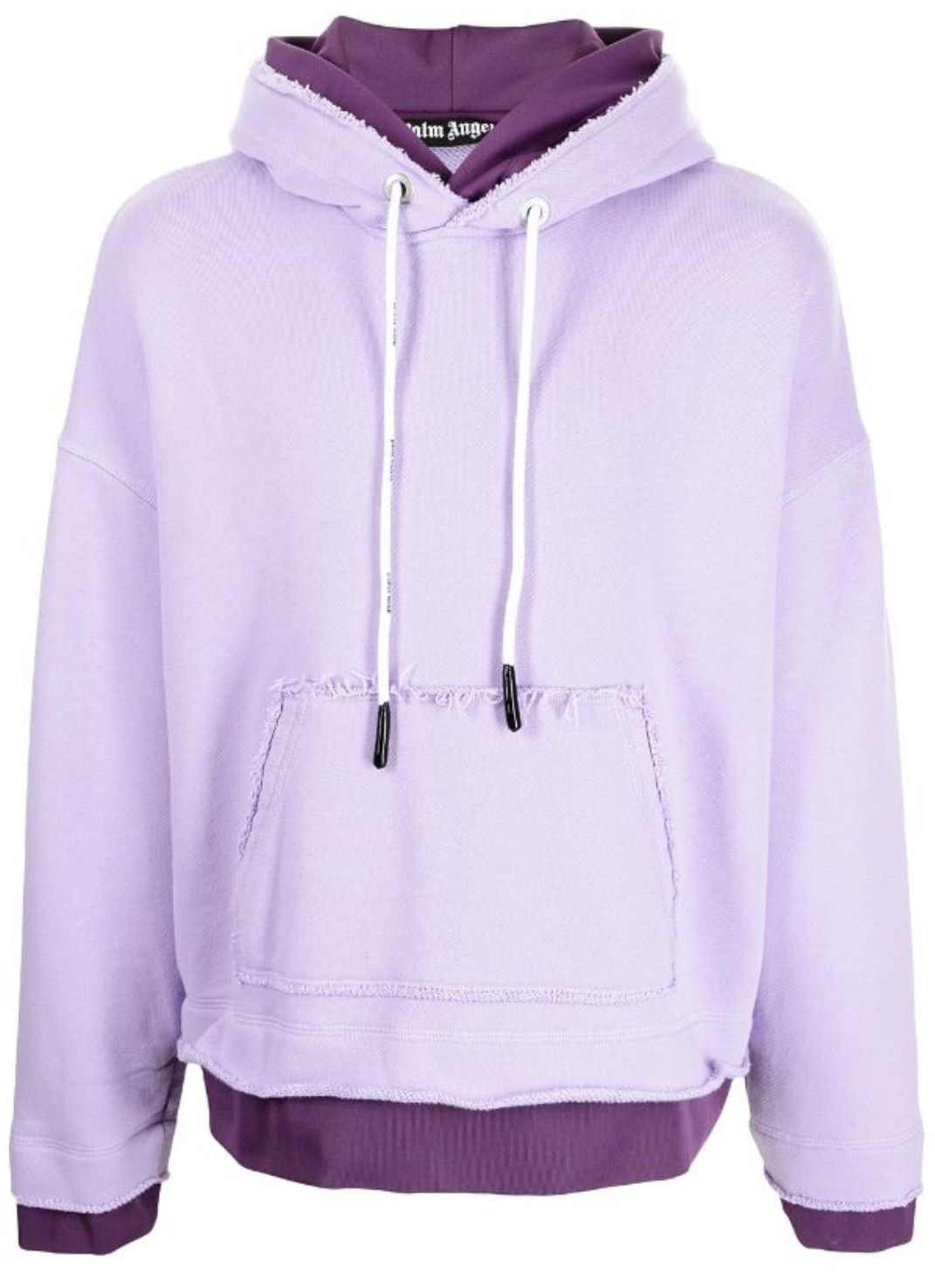 image of Palm Angels Double-Layer Hoodie in Purple, Men's (Size 2XL)