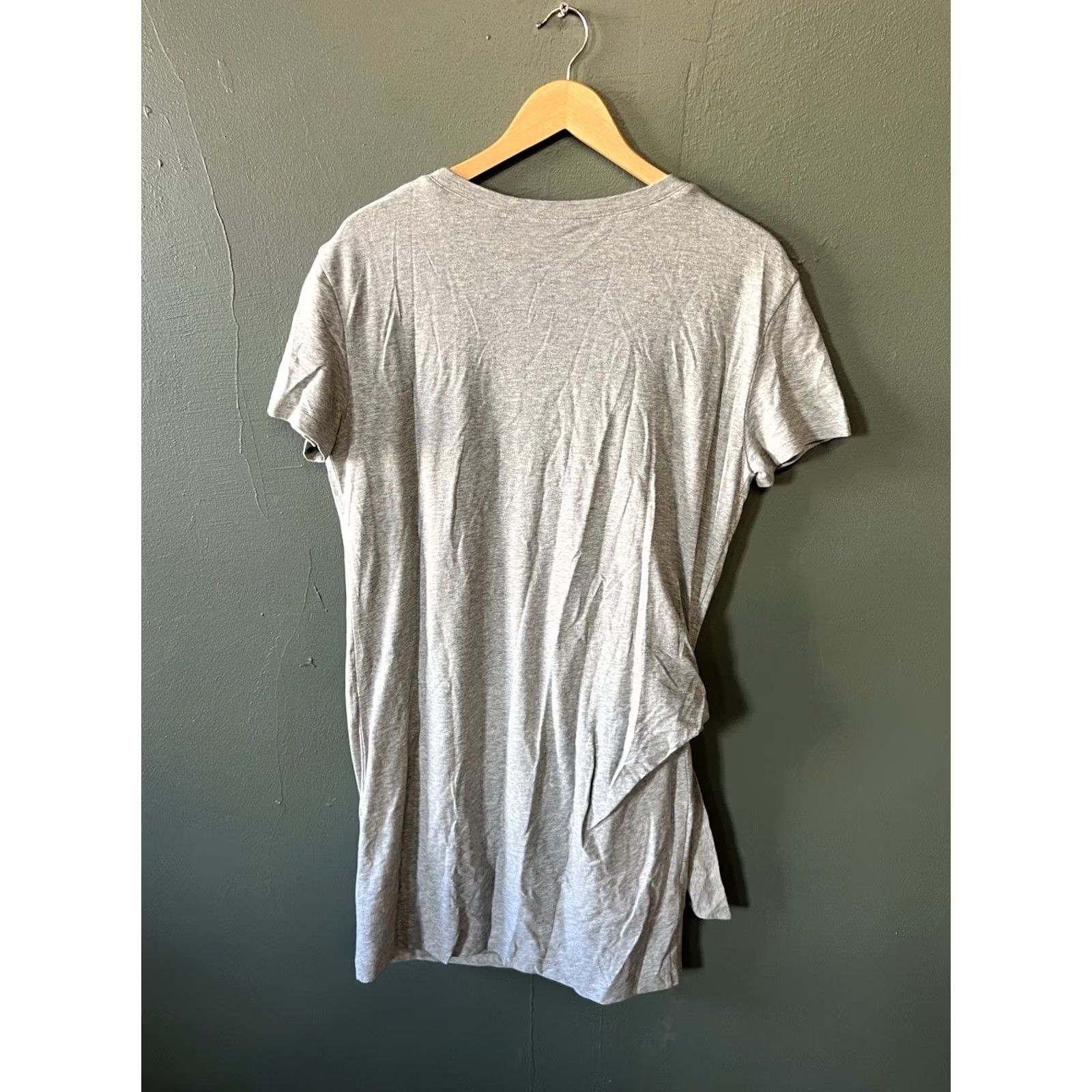 Vince Vince Womens Gray Short Sleeve T-Shirt Size M with Tie Long Shirt Size M / US 6-8 / IT 42-44 - 2 Thumbnail