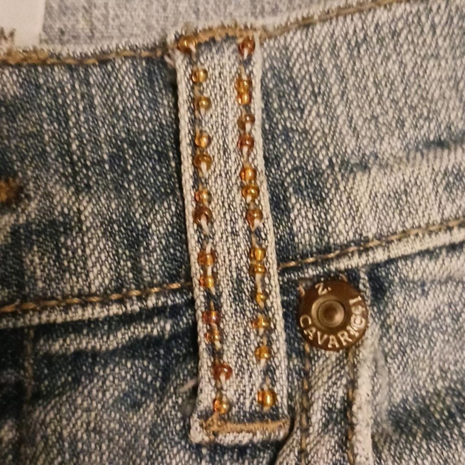 Other Z. Cavaricci Jeans Sz 10 Beaded Floral FLARED 70s Bohemian Size 32" / US 10 / IT 46 - 13 Thumbnail