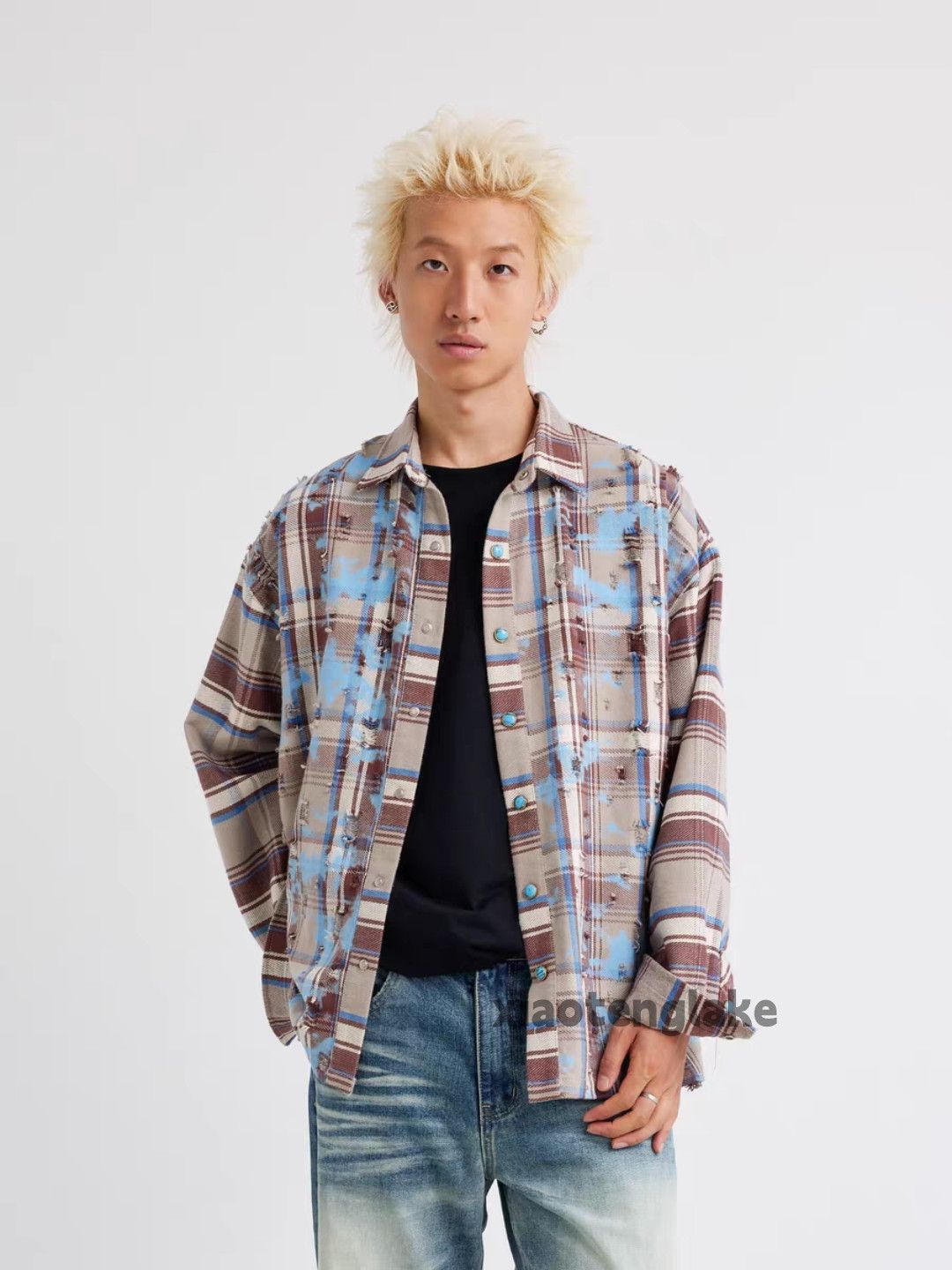 Vintage Unisex utility punk yuppie skate hiphop plaid shirt Size US M / EU 48-50 / 2 - 4 Thumbnail