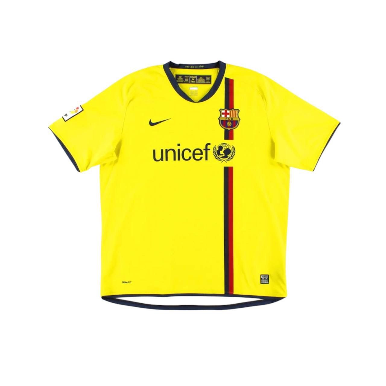 2008/9 BARCELONA FC AWAY NIKE SOCCER FOOTBALL JERSEY SHIRT