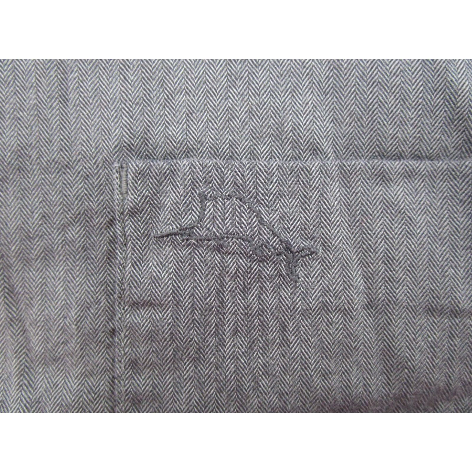 Tommy Bahama Tommy Bahama Shirt 3XL Button-Up Long Sleeve Pima Cotton Striped Gray Mens Shirt Size US XXL / EU 58 / 5 - 4 Thumbnail