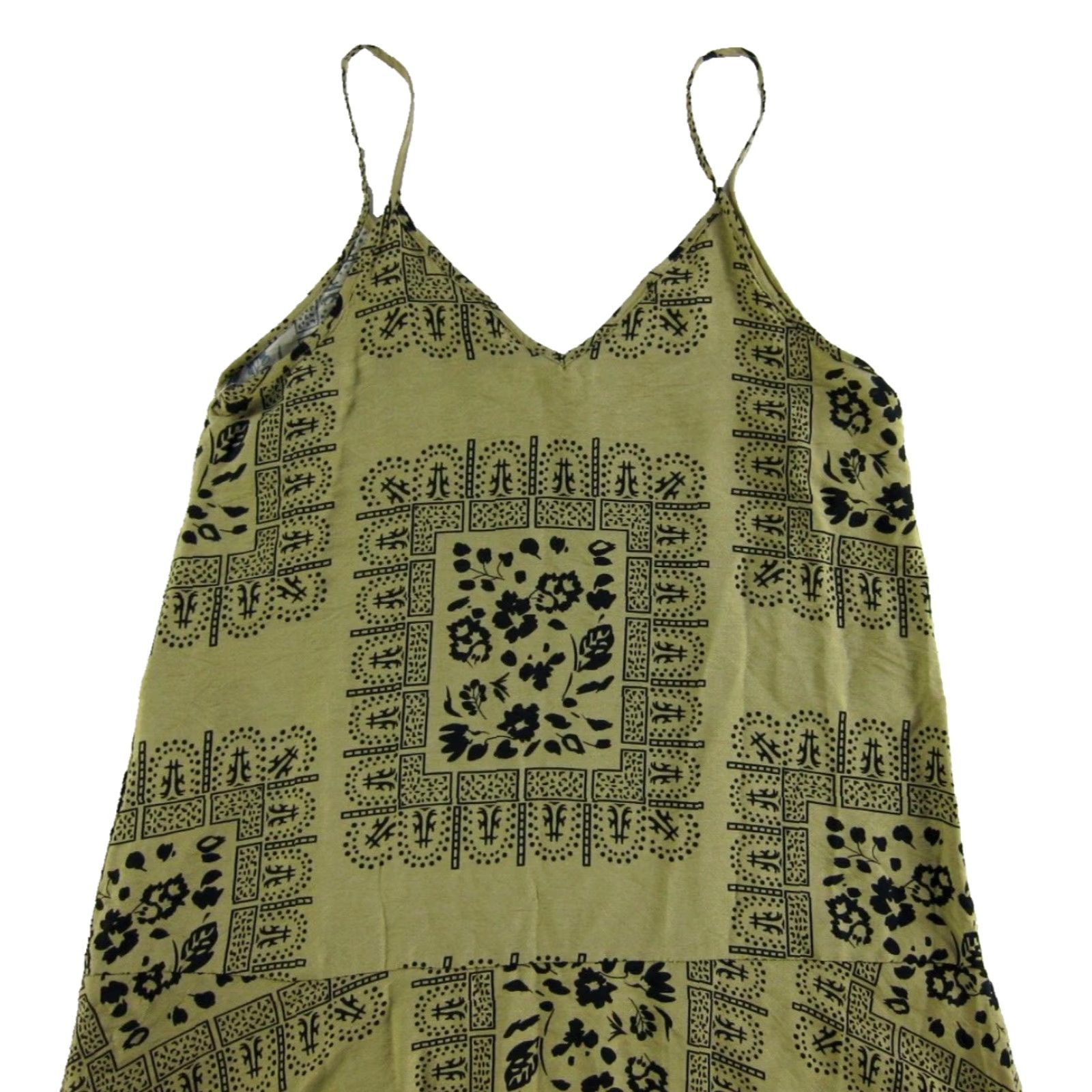 Vintage VINTAGE NWT Vero Moda Rayon Green Floral V-Neck Long Maxi Tank Slip Dress Small Size S / US 4 / IT 40 - 3 Thumbnail