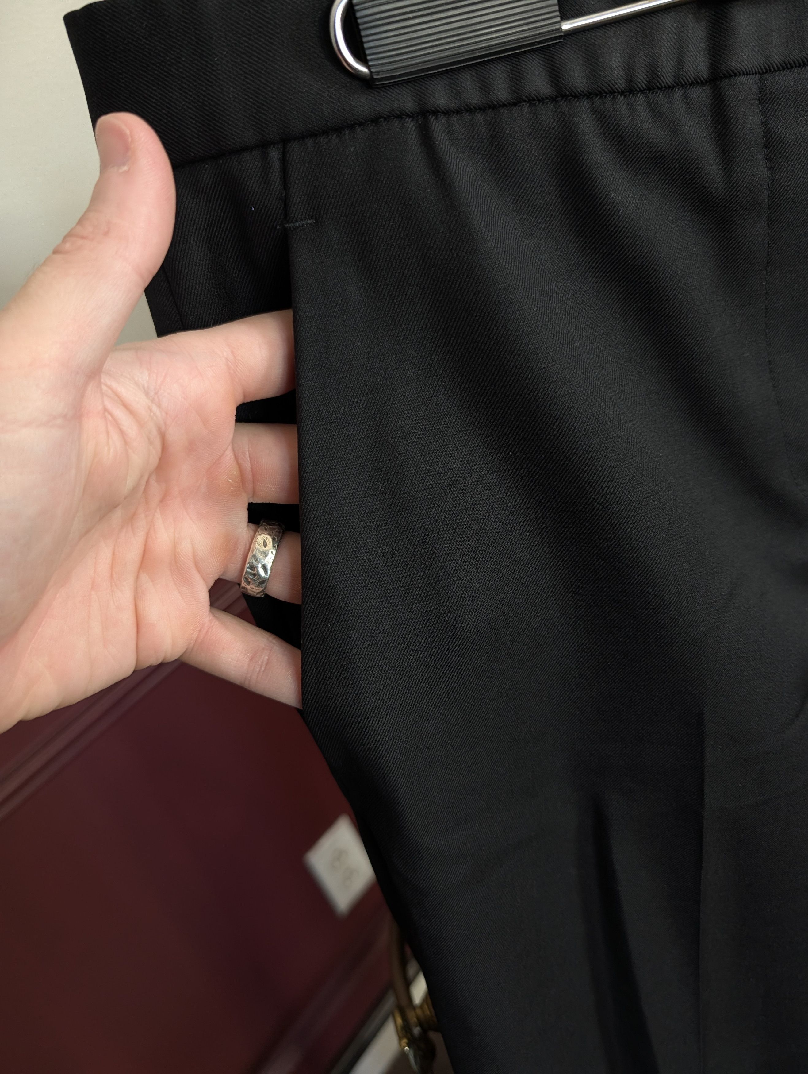 Alexander McQueen VTG FW98 Black Wide Leg Pleated Italian Trousers Pants Size 29" - 3 Thumbnail
