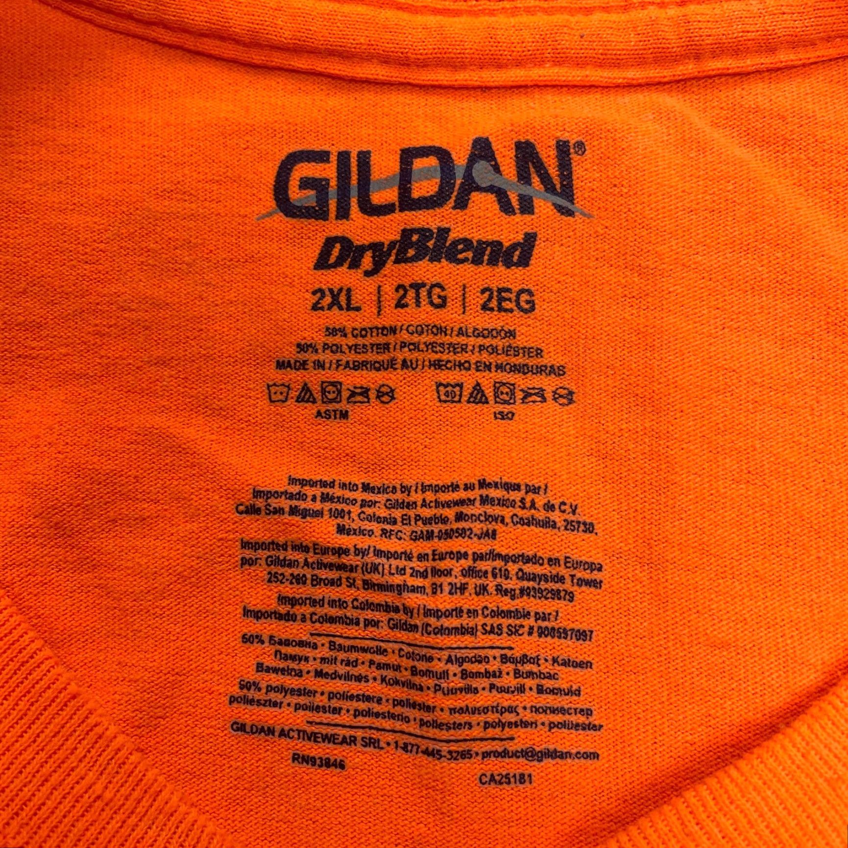 Gildan Gildan Dry Blend Shirt Mens 2XL Short Sleeve Orange Pocket Tee Adult Solid Gray Grey Crew Neck T-Shirt Regular fit Size US XXL / EU 58 / 5 - 5 Thumbnail