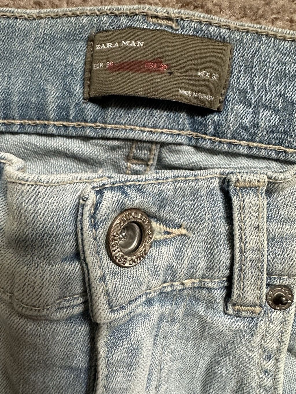 Zara Zara Embellished Skinny Stretch Jean Sparkle Lt Blue Denim S Size US 30 / EU 46 - 9 Thumbnail