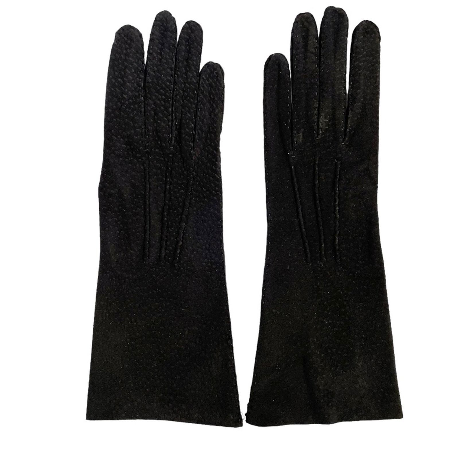 Vintage NWT Vintage Black Suede Carpincho (Capybara) Leather Gloves Size ONE SIZE - 2 Thumbnail