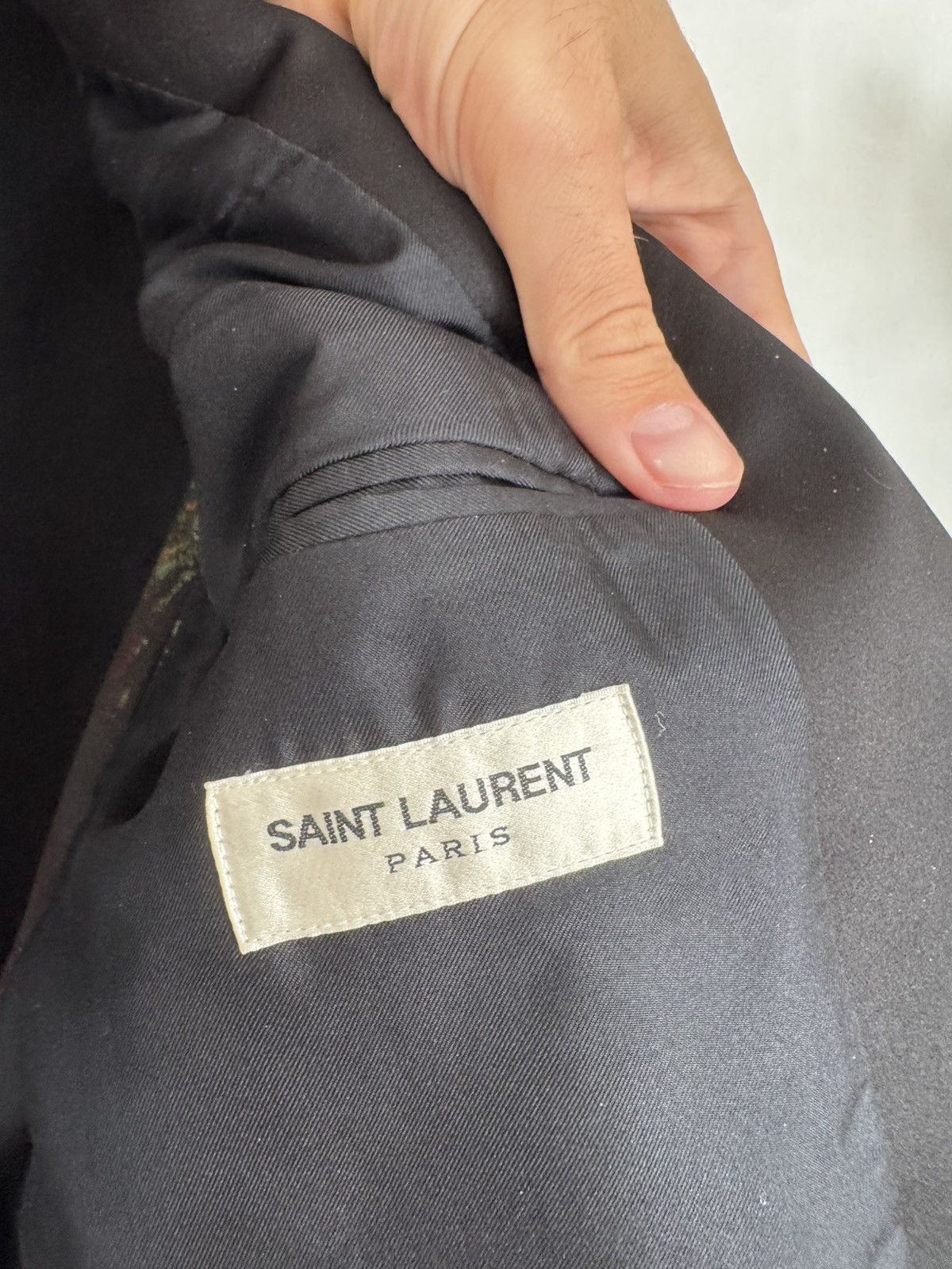 Saint Laurent Paris Hedi SS14 Oil Pastel Le smoking Blazer Size 46R - 7 Thumbnail