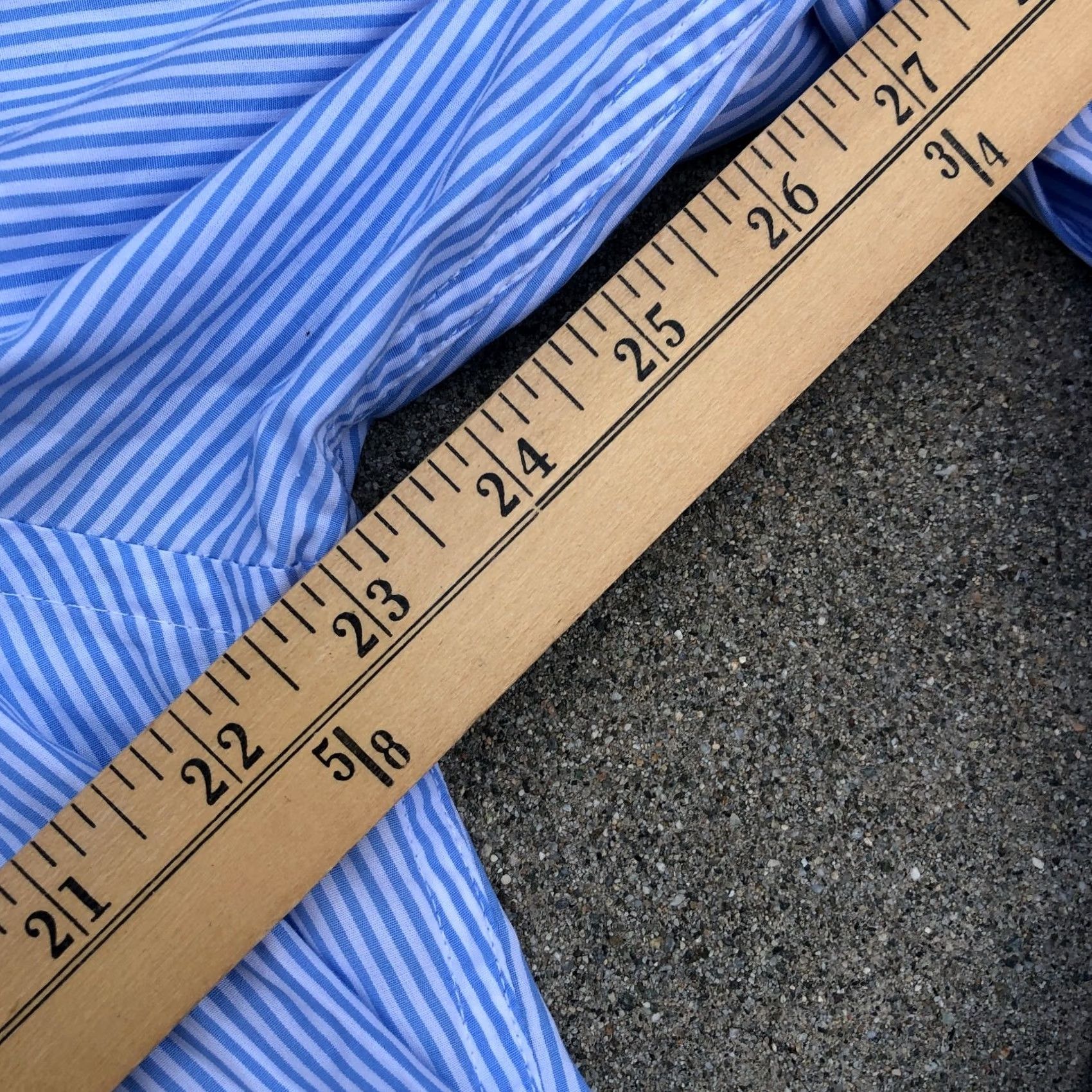 Vintage Doppleganger ROMA Dress Shirt Men's Slim Fit 43 Blue Striped Collared Button Size 46R - 7 Thumbnail