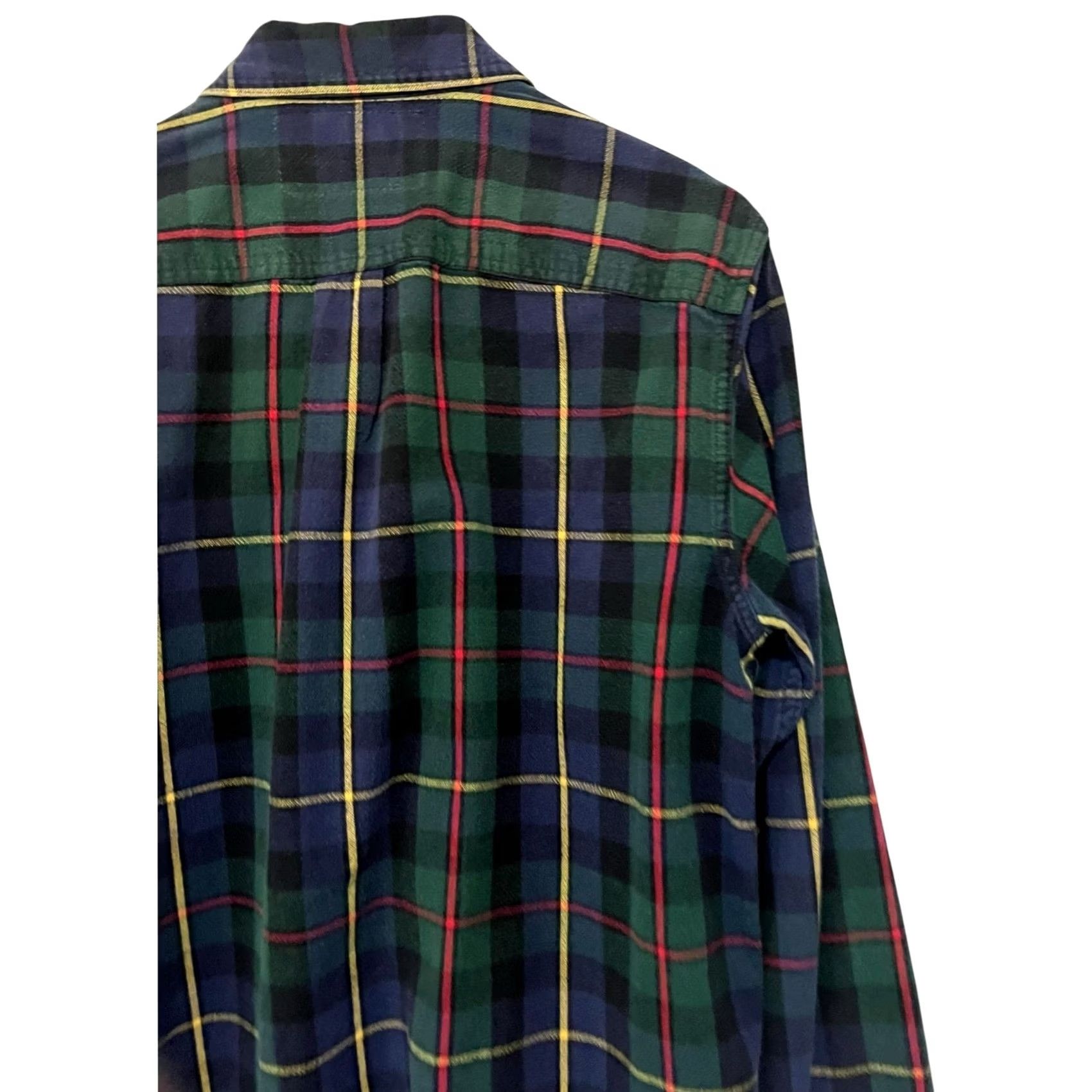 Vintage VINTAGE Shirt Men's Scotch Plaid Flannel Button Up Green Navy 90s Cotton M Mens Size US M / EU 48-50 / 2 - 4 Thumbnail