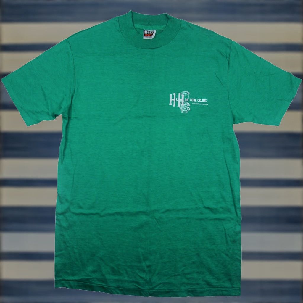 Hanes VINTAGE Hanes T-Shirt Green Mens Medium Graphic H&H Oil Tools Co. Size US M / EU 48-50 / 2 - 1 Thumbnail