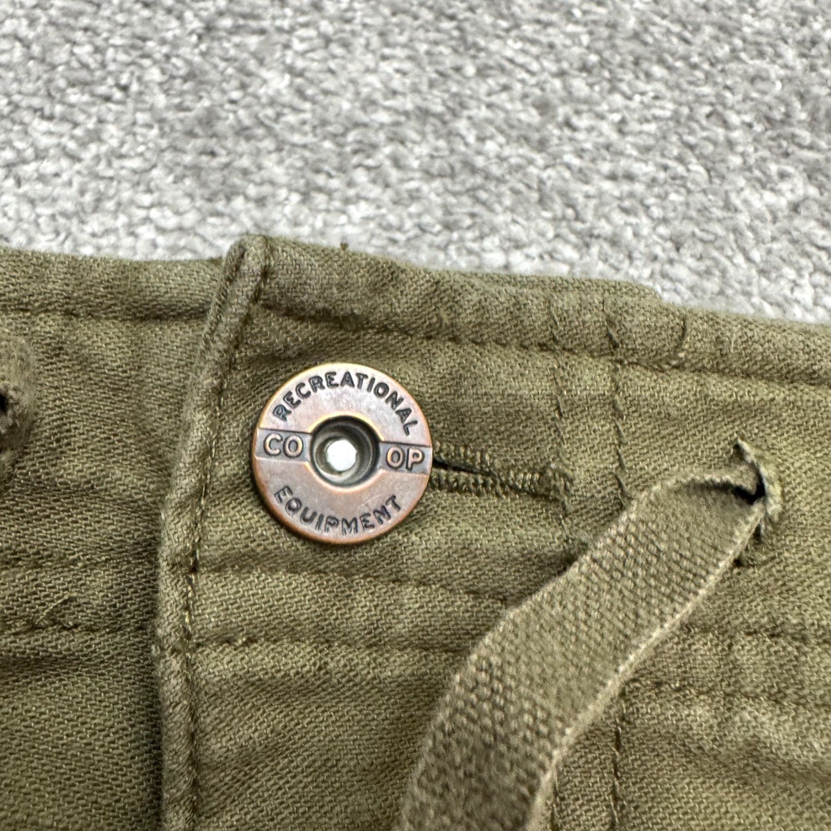 Vintage REI Co-Op Outdoor Jogger Pants Womens 36x30 Green Cotton Drawstring Casual Hike Size 25" / US 0 / IT 36 - 3 Thumbnail