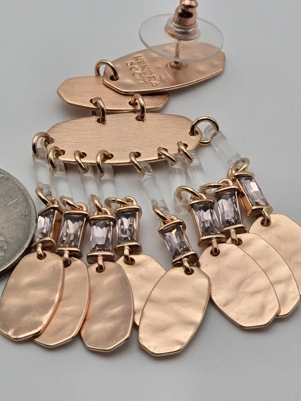Other Kendra Scott Rose Gold Fringe Rhinestone Earrings Signed Size ONE SIZE - 5 Thumbnail