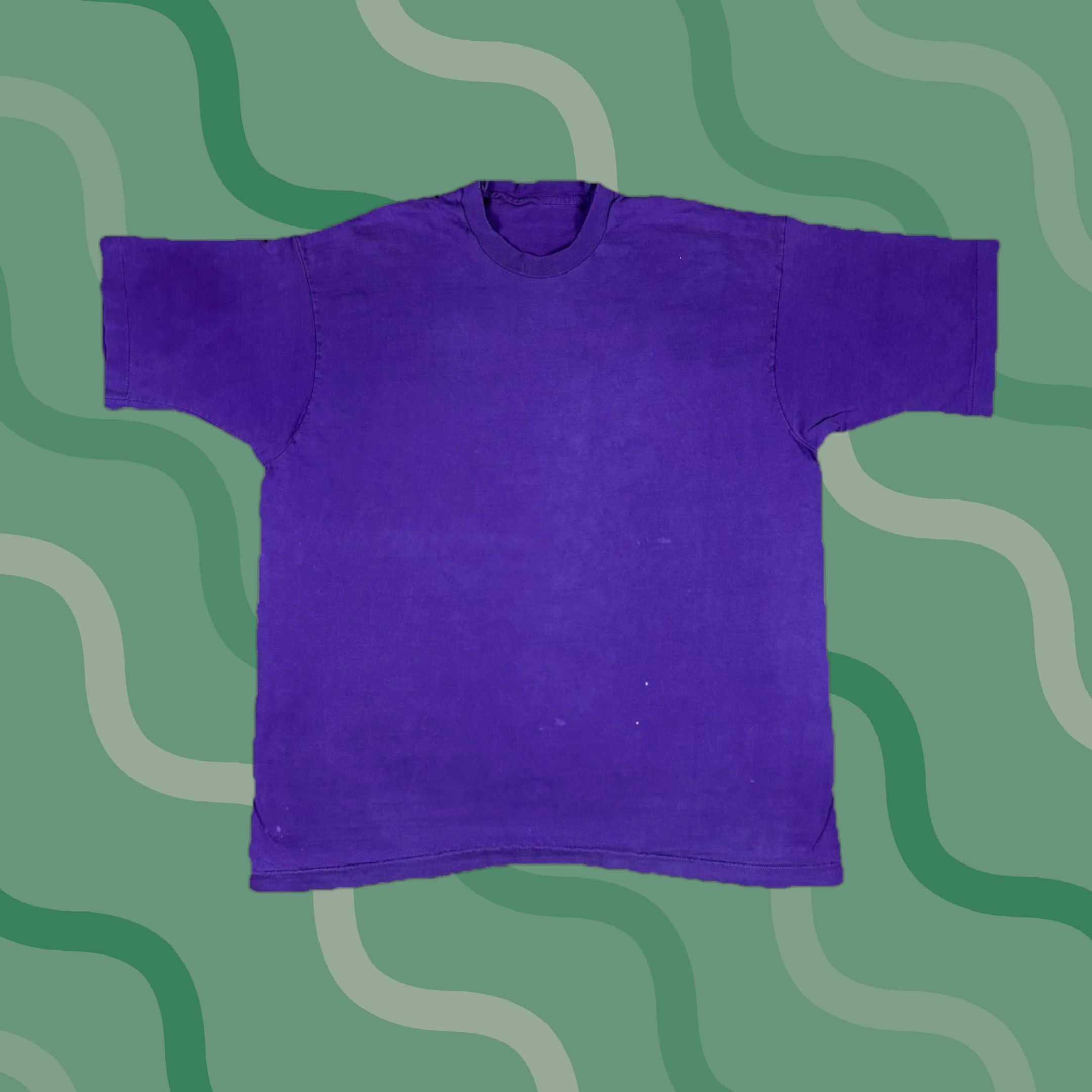 Vintage VINTAGE Purple Single Stitch Blank T Shirt Short Sleeve Distressed XL 90s Size US XL / EU 56 / 4 - 1 Thumbnail