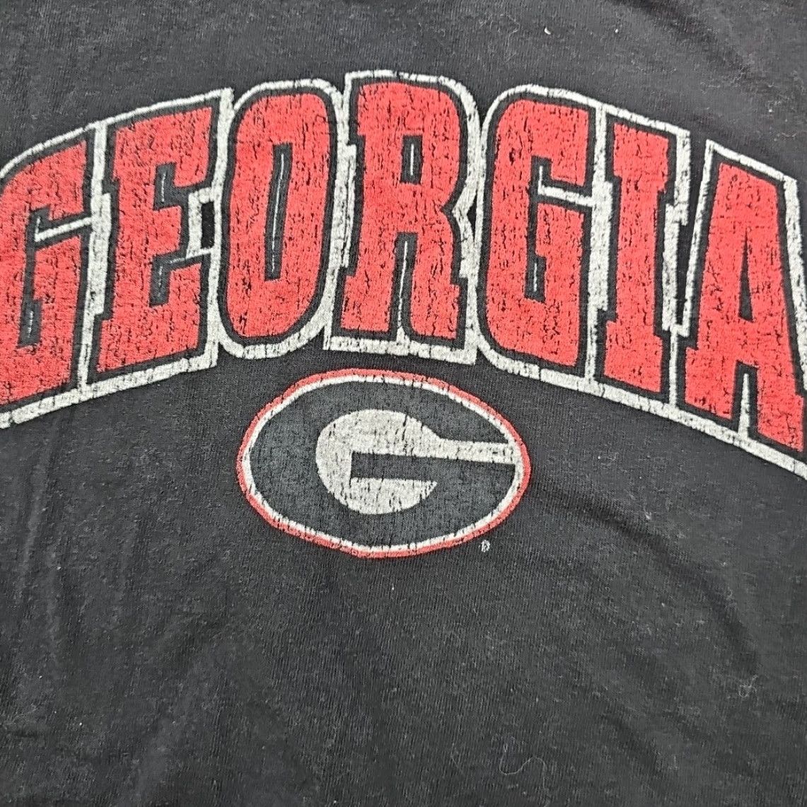 Vintage Georgia Bulldogs Crop T-Shirt Black XL Lady College Football Front Graphic Tee Size US XL / EU 56 / 4 - 2 Thumbnail
