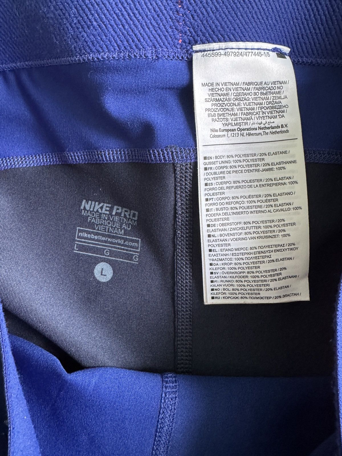 Nike Nike Pro Dri-Fit Blue Compression Training Leggings Athletic Size 34" / US 12 / IT 48 - 12 Thumbnail