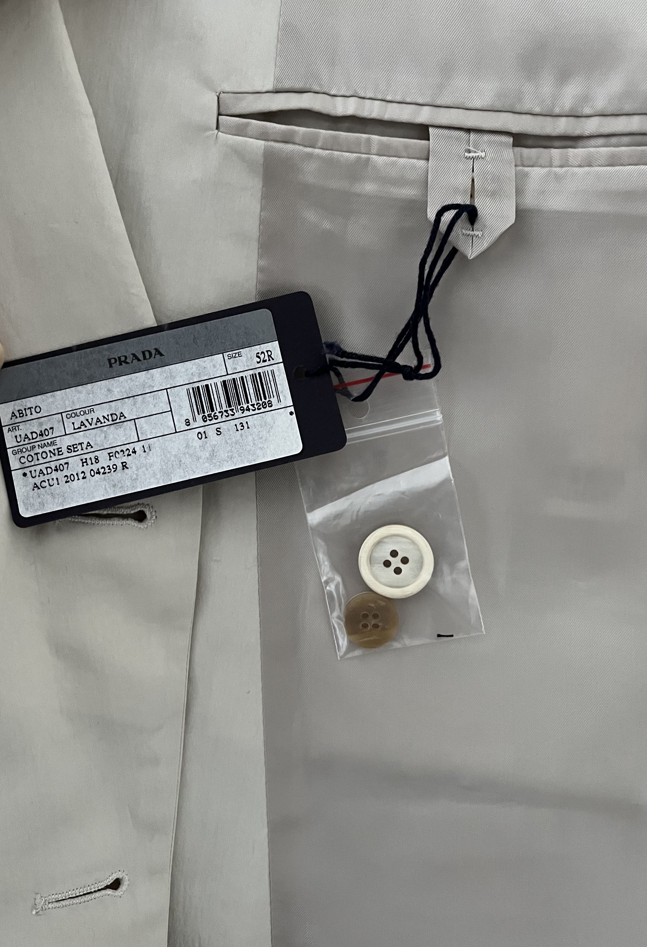 Prada Prada jacket, new with tag, ivory, IT 52 Size 52R - 9 Thumbnail