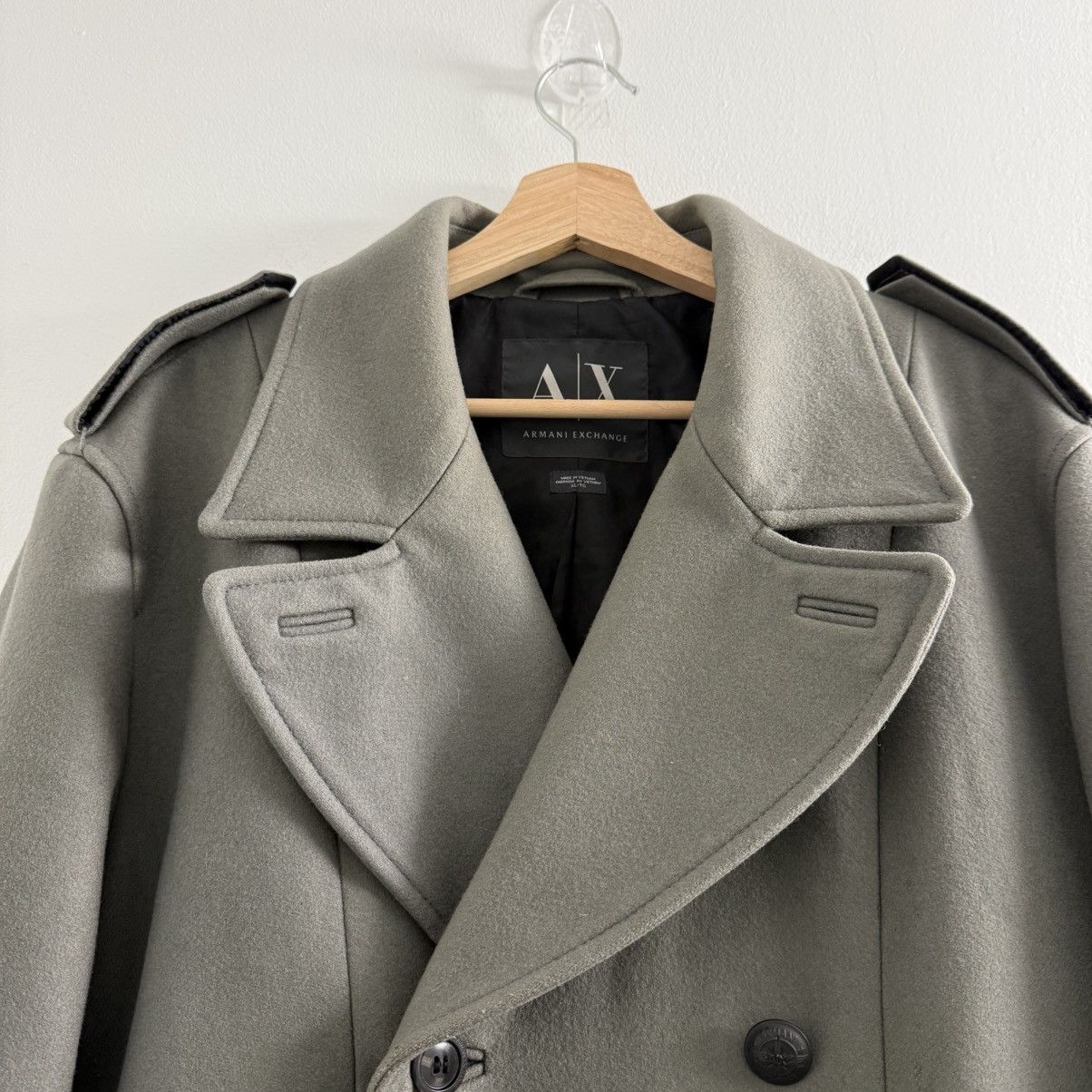 Armani Exchange 2013 Armani Exchange Double Breasted Wool Pea Coat Military Size US XL / EU 56 / 4 - 3 Thumbnail