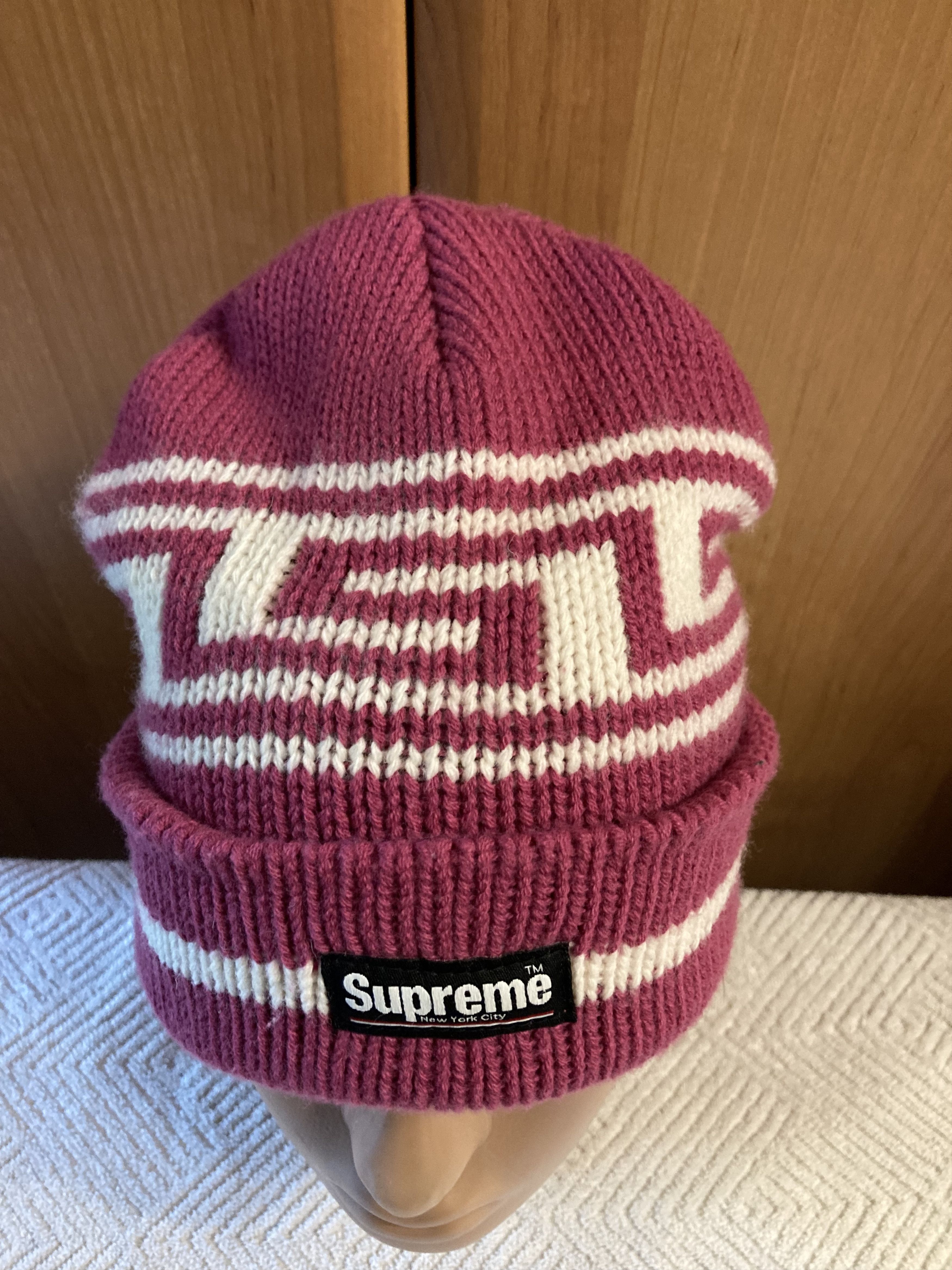 Supreme New York Meandros Ragg Wool Box Logo Beanie Hat