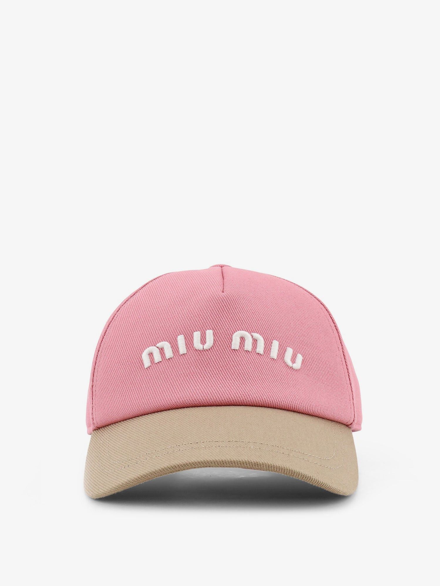 Miu Miu Cotton Hat With Embroidered Lettering Logo Size ONE SIZE - 1 Thumbnail