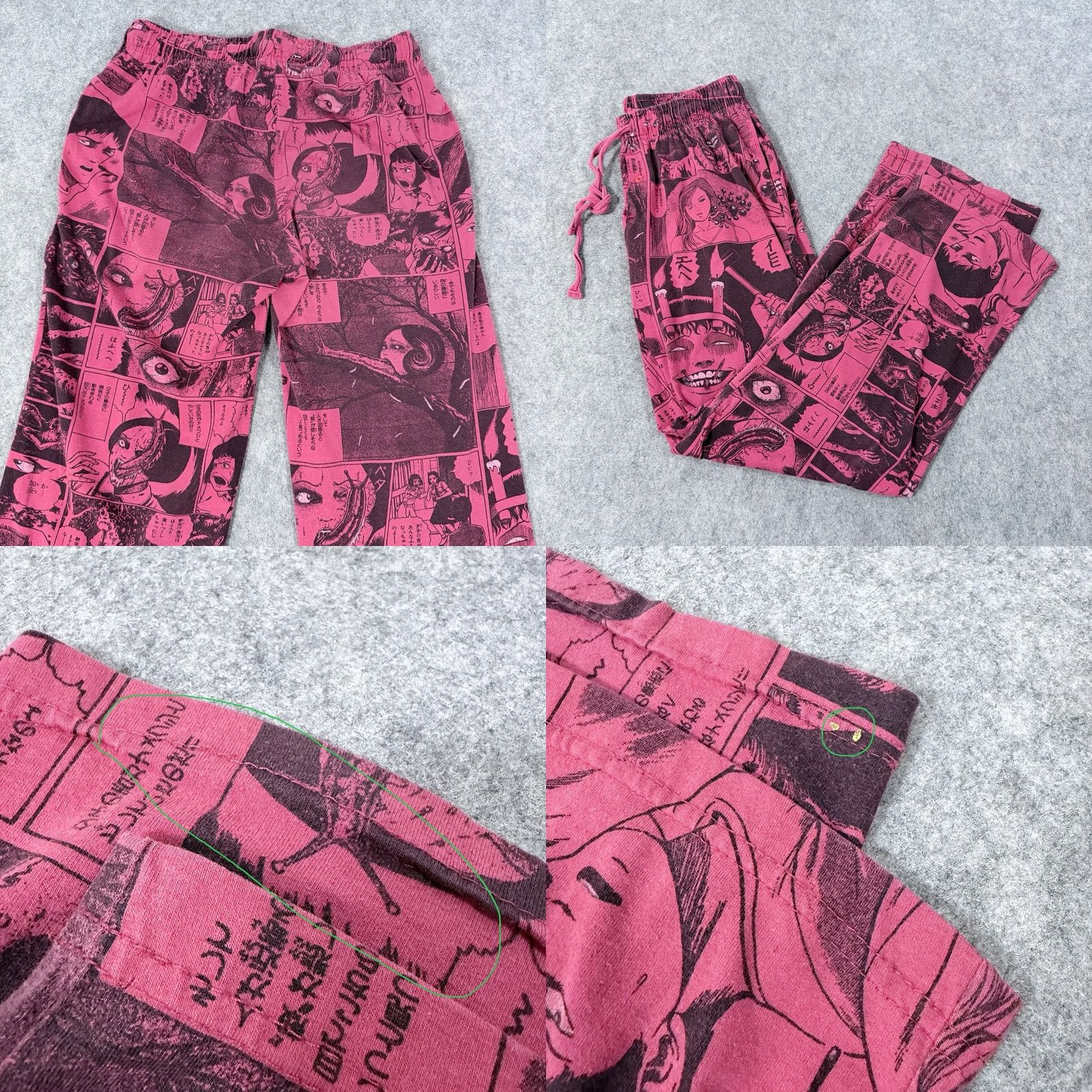 Vintage Junji Ito Collection Pajama Pants Unisex Adult Sz Small Red Anime Cartoon Size US 29 - 11 Thumbnail