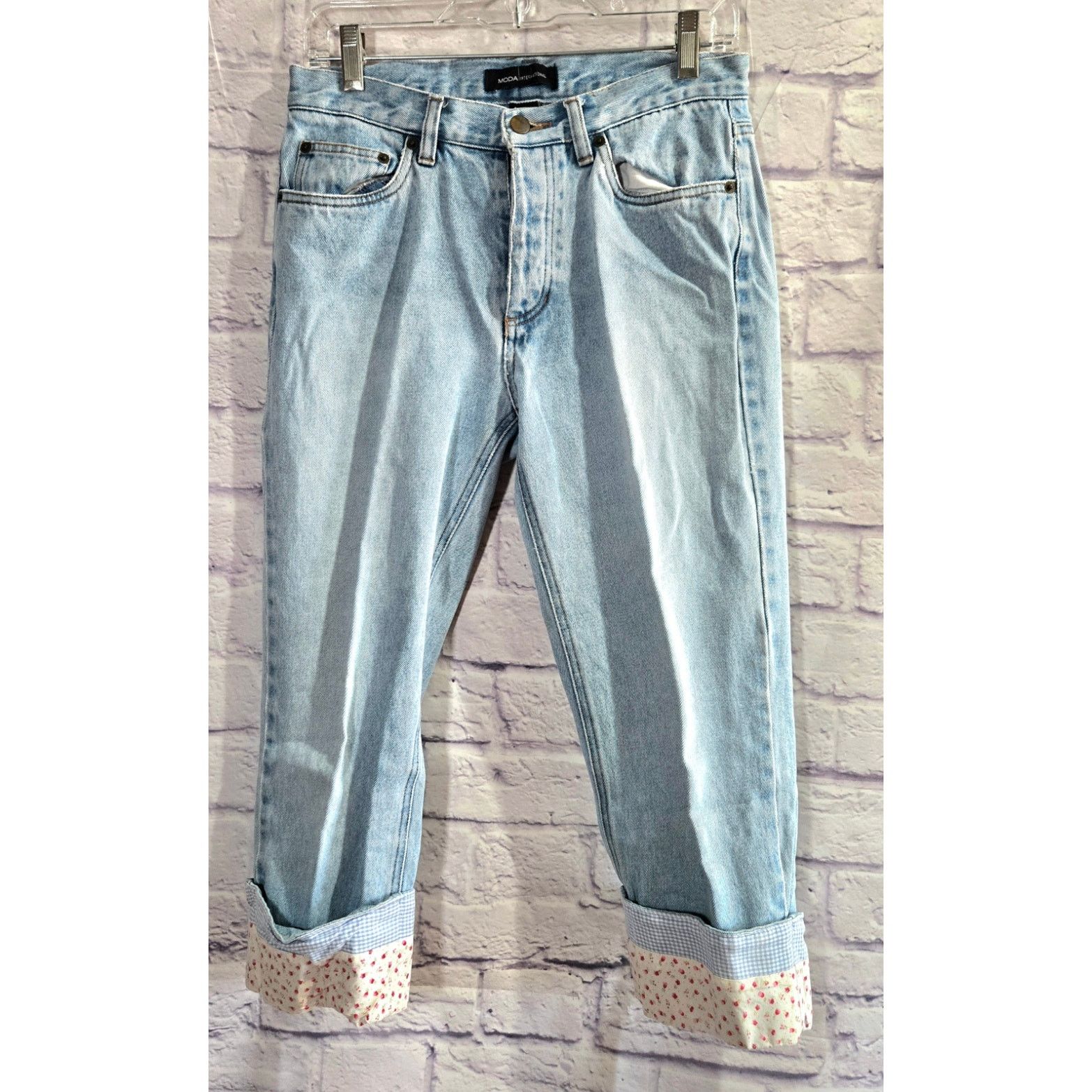 Other Moda Stone Washed Cropped/Cuffed Jean Pants 8 5 Straight Leg Size 30" / US 8 / IT 44 - 1 Thumbnail