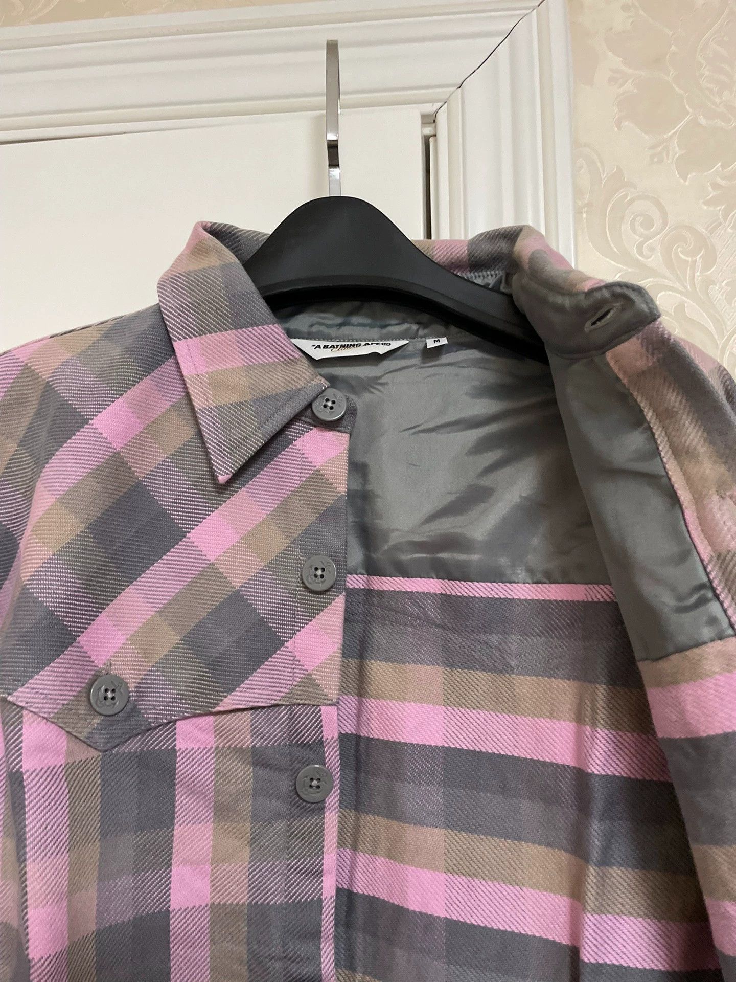 Bape BAPE Aoyama Limited Pink Kimura Check Shirt Jacket M Size US M / EU 48-50 / 2 - 7 Thumbnail