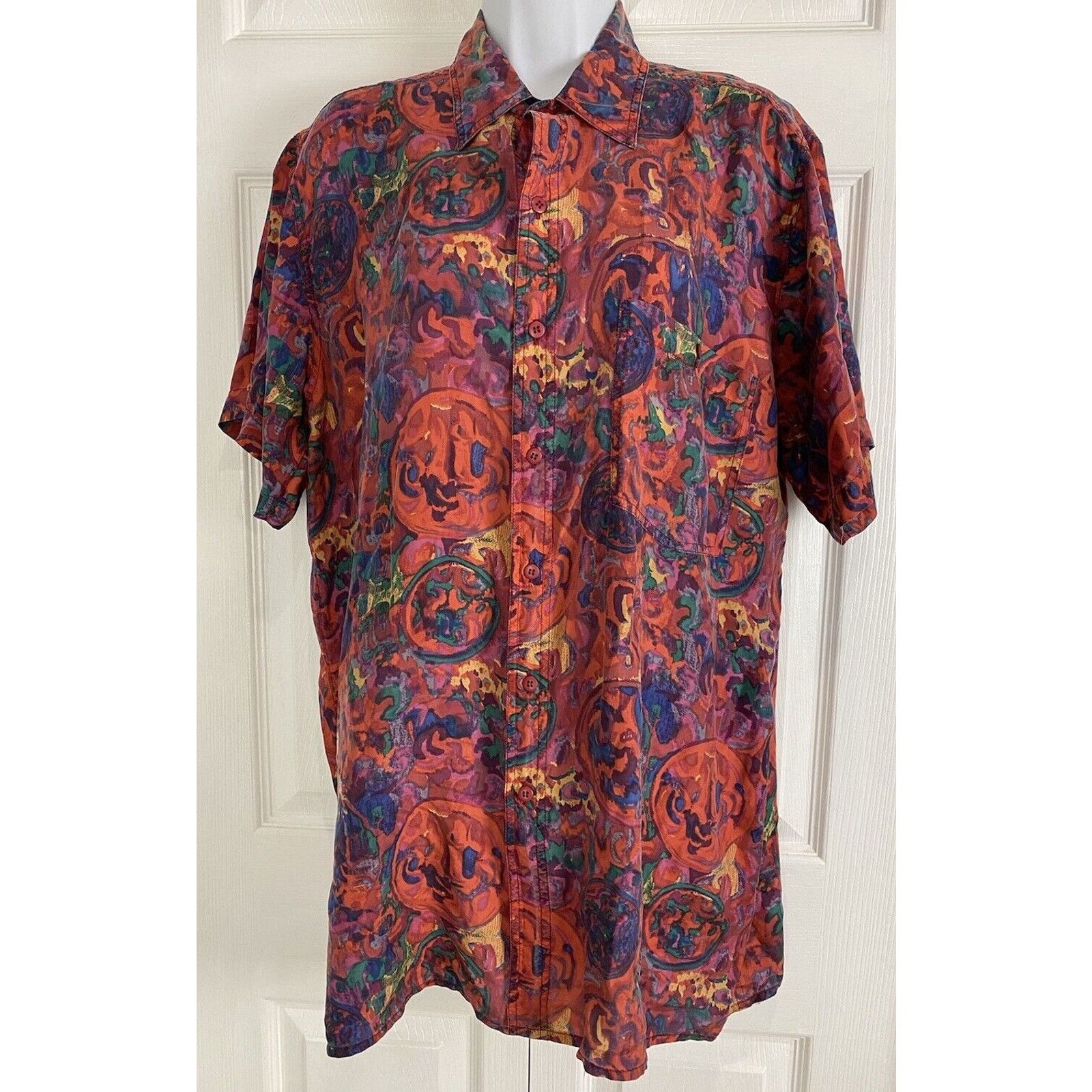 Other NWT Defy 100% Silk Abstract Short Sleeve Multicolor Shirt S Size US S / EU 44-46 / 1 - 1 Thumbnail
