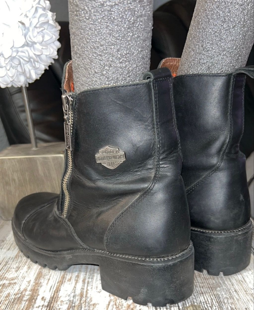 Harley Davidson Women's Harley-Davidson Black Ankle Boots & Booties Size 9 Size US 9 / IT 39 - 3 Thumbnail