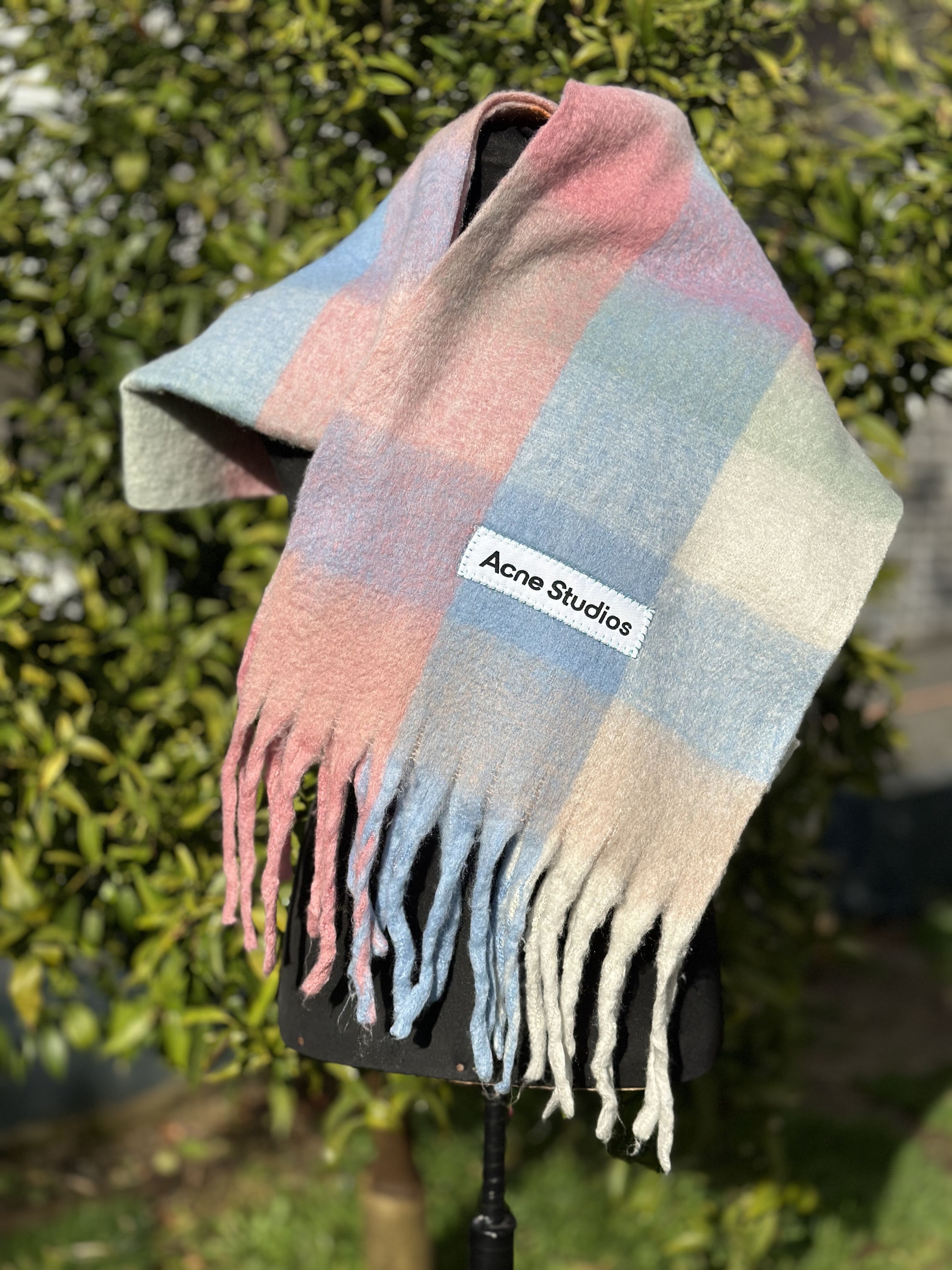 Acne Studios Acne Studios Multicolor Checked Wool Mohair Scarf Unisex Size ONE SIZE - 2 Thumbnail