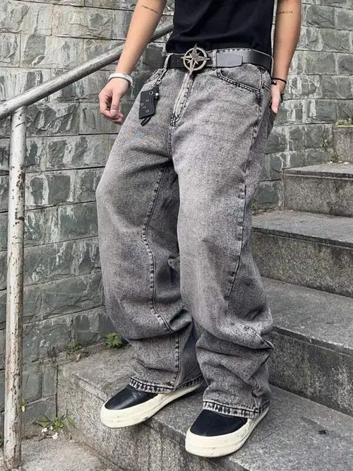 Jean Washed Y2k Denim Jeans Skate fit Baggy Size US 32 / EU 48 - 2 Thumbnail