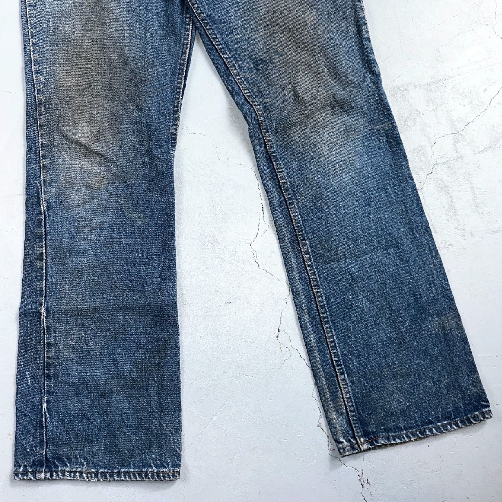 Levi's Levis 517 Vintage 80s USA Orange Tab Bootcut Flare Jeans Men 32x31 Blue Denim Cotton Regular Size US 32 / EU 48 - 3 Thumbnail