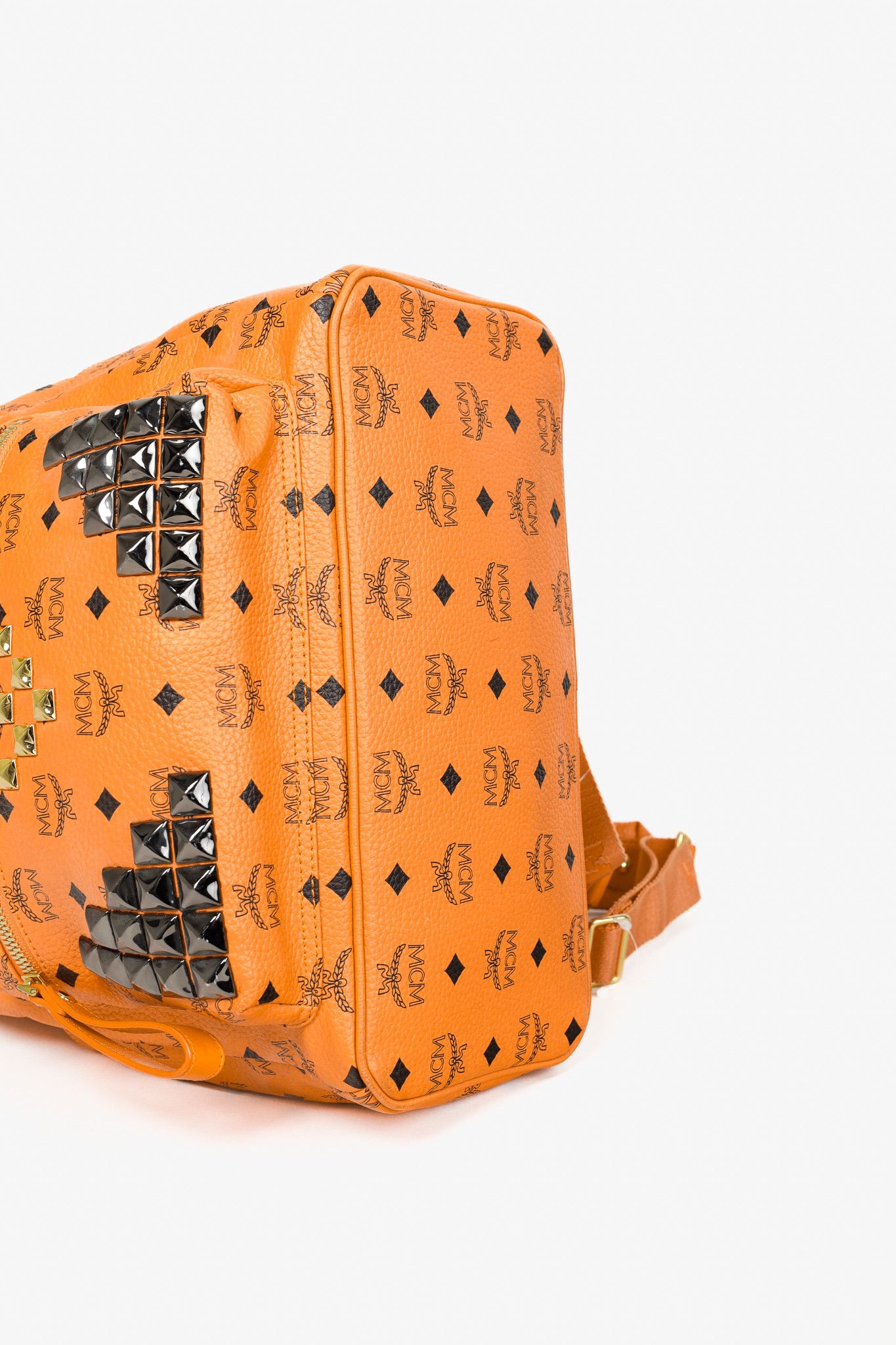 MCM MCM Stark Metal Studs Orange Monogram Backpack Size ONE SIZE - 5 Thumbnail