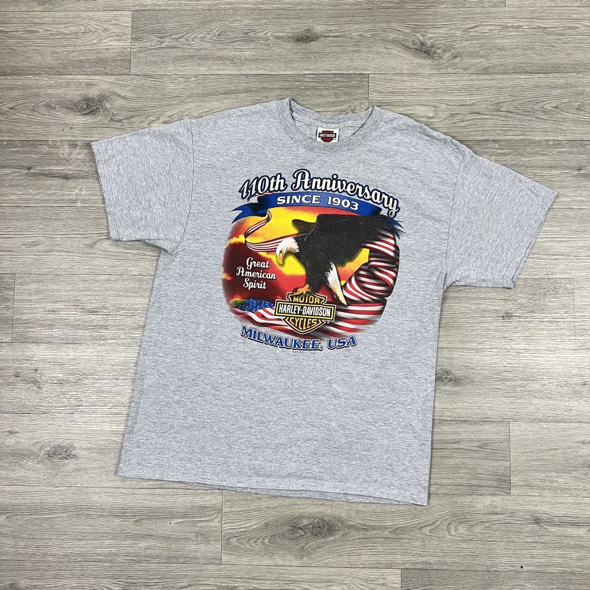 Harley Davidson Vintage Harley Davidson 110th Anniversary T-Shirt Grey L Size US L / EU 52-54 / 3 - 1 Thumbnail