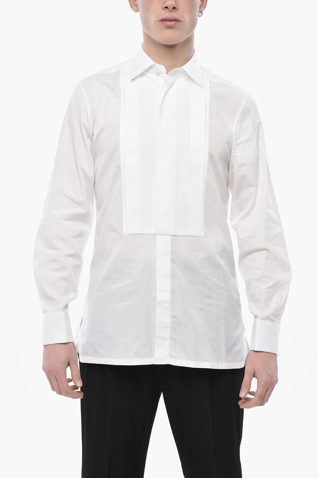 Givenchy og1mm0326 Cotton Tuxedo Shirt in White Size US M / EU 48-50 / 2 - 1 Thumbnail