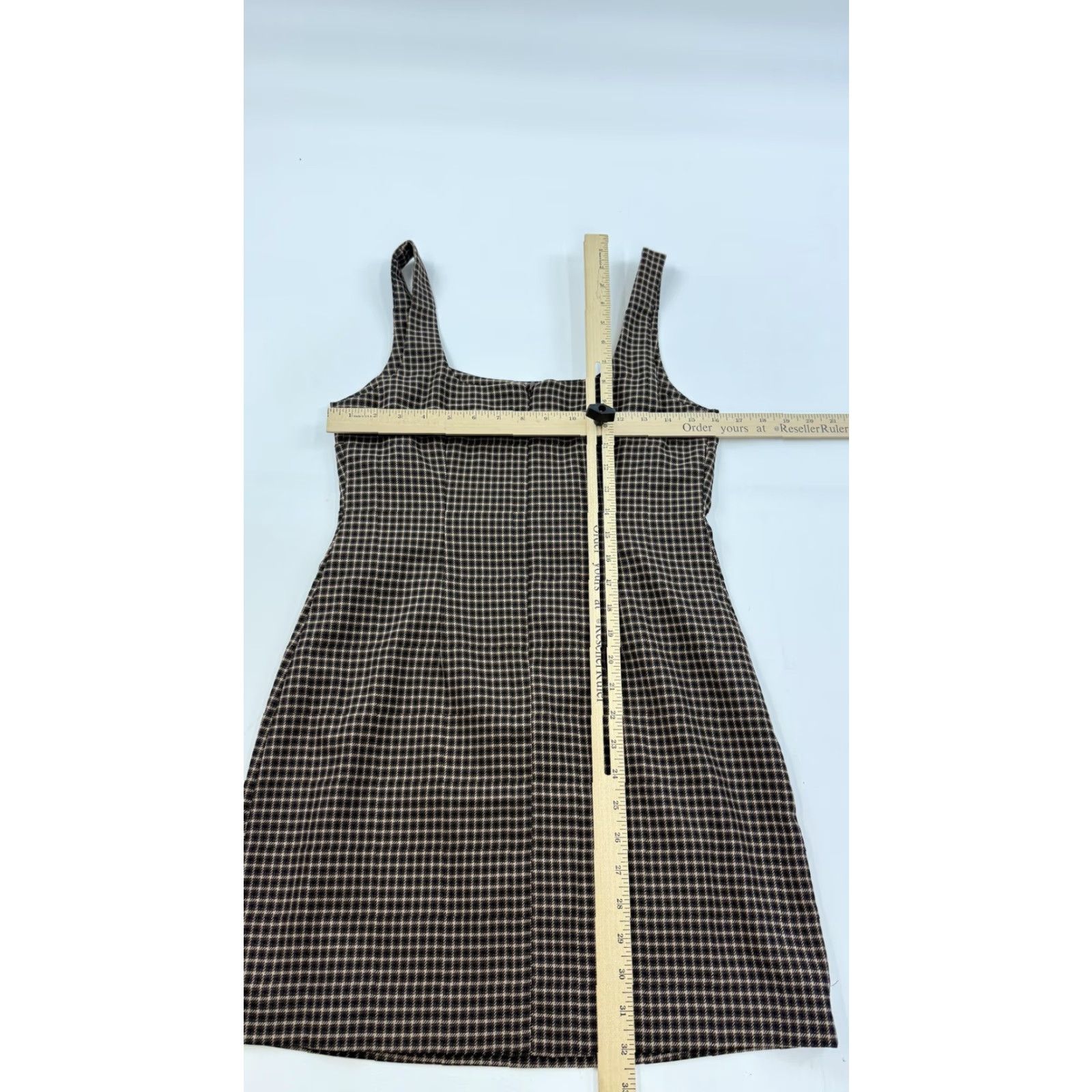 Banana Republic Banana Republic Dress Womens 2P Petite Brown Houndstooth Sheath Square Neck Size XS / US 0-2 / IT 36-38 - 5 Thumbnail
