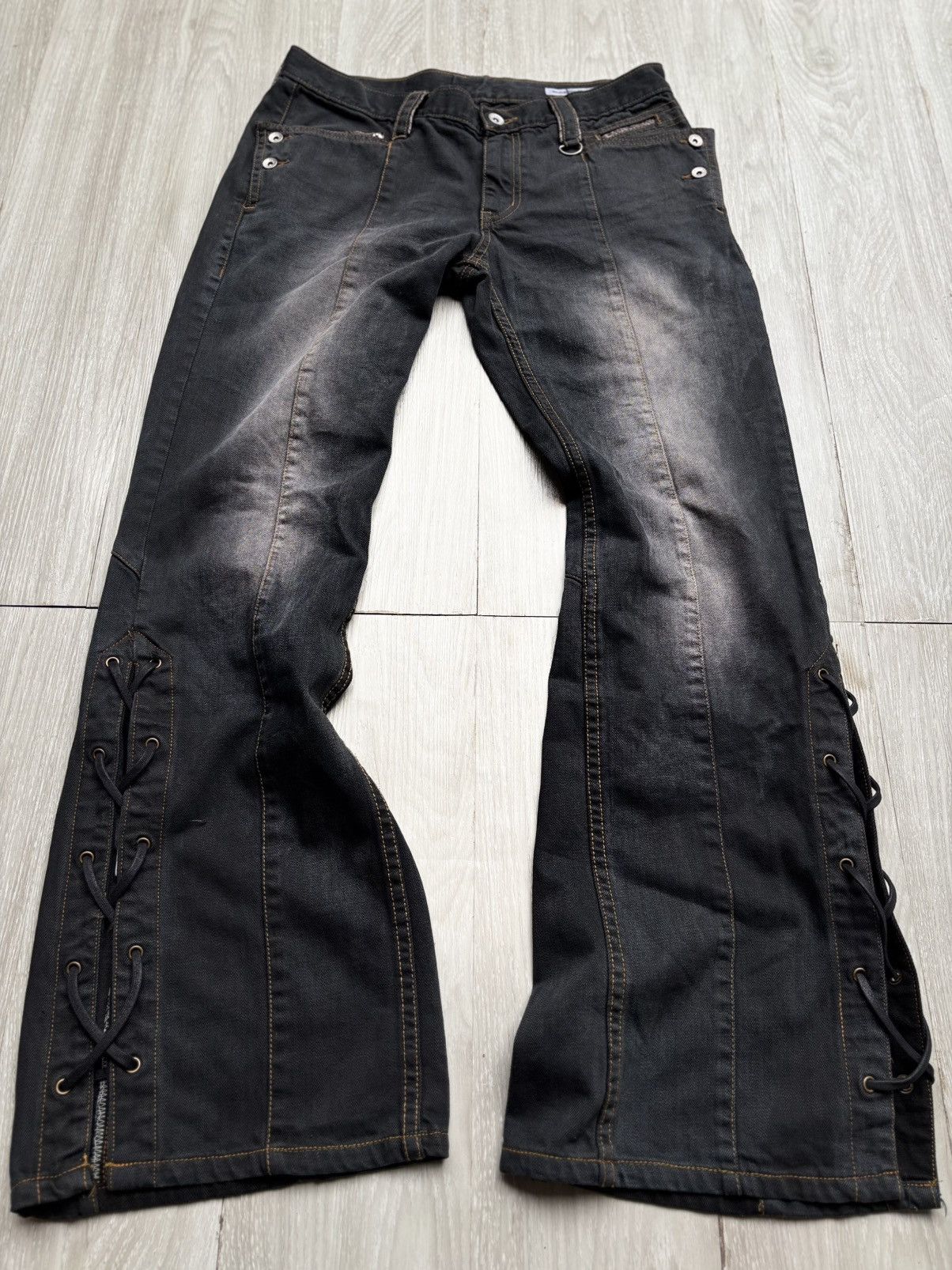 SEMANTIC DESIGN lace-up jeans
