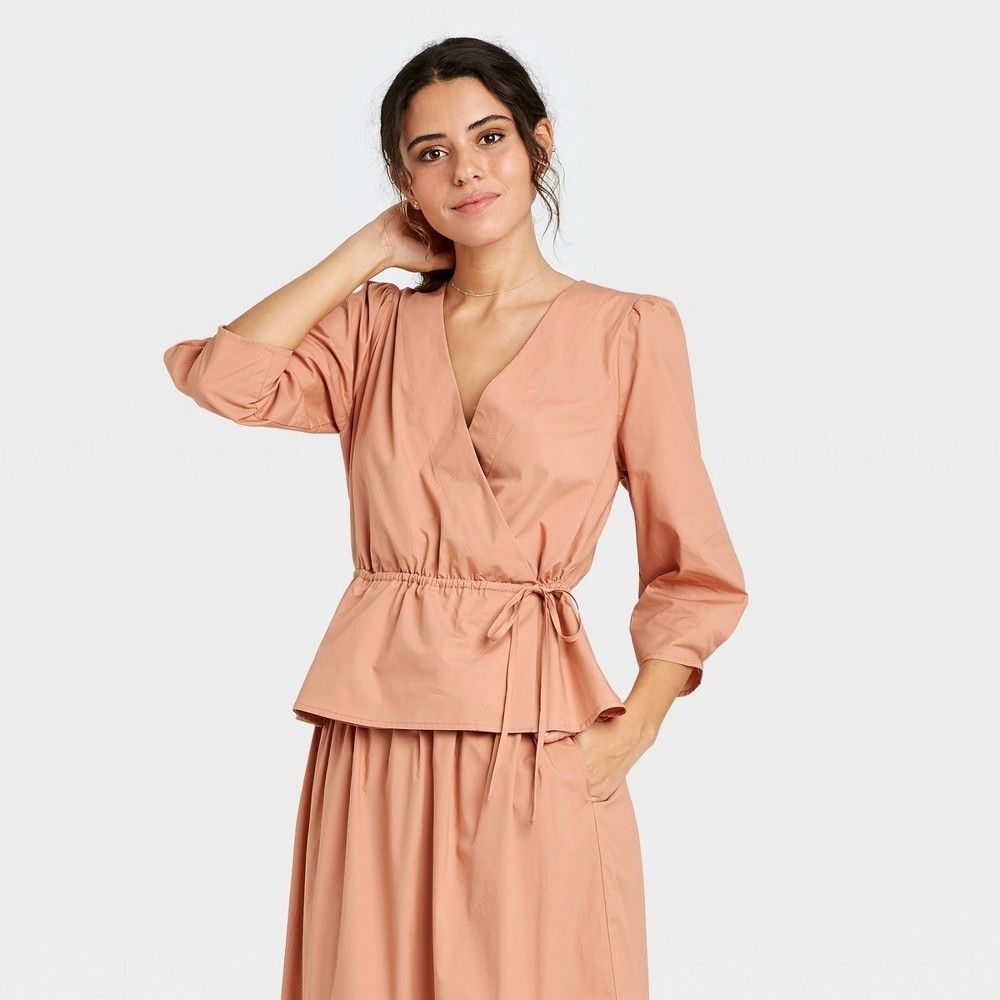 Other Women' Long Leeve Wrap Top - a New Day™ Bluh Size XL / US 12-14 / IT 48-50 - 1 Preview