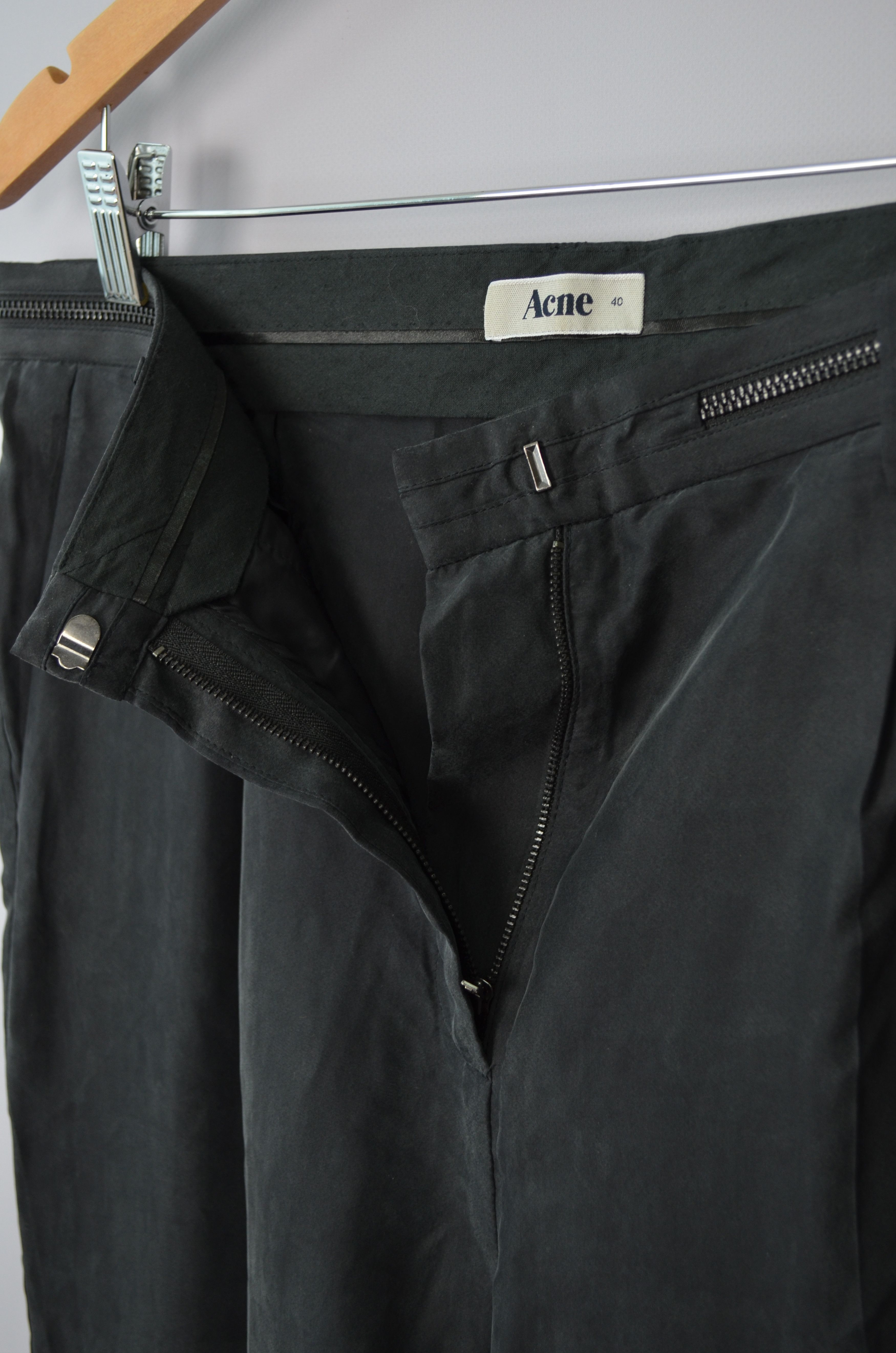 Acne Studios × Designer Acne Studios Play 100% Silk Pants Size 40 Zip Details Size 40" / US 18 - 5 Thumbnail